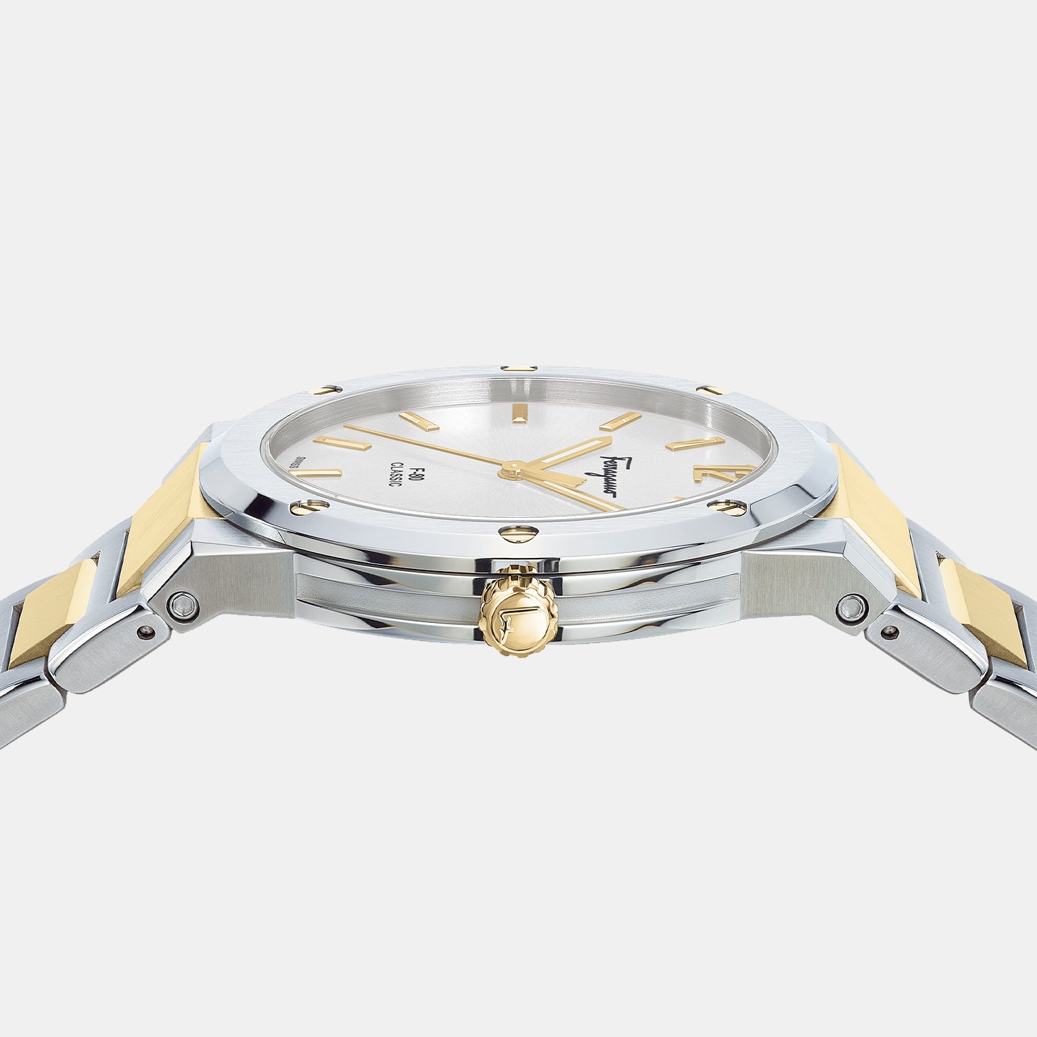 Ferragamo F-80 Classic Men Quartz White Dial Analog Stainless Steel Watch SFDT01420 - view 3