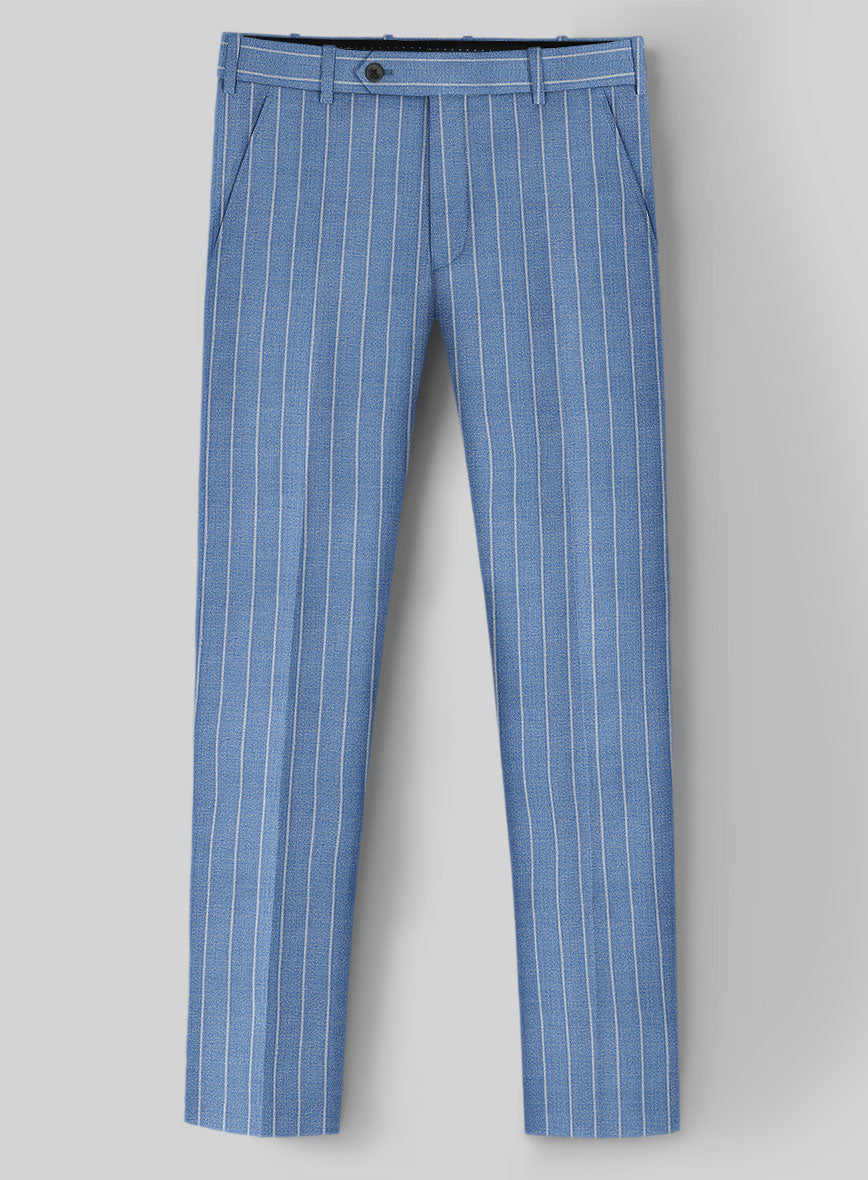 StudioSuits Napolean Gavino Stripe Light Blue Wool Pants