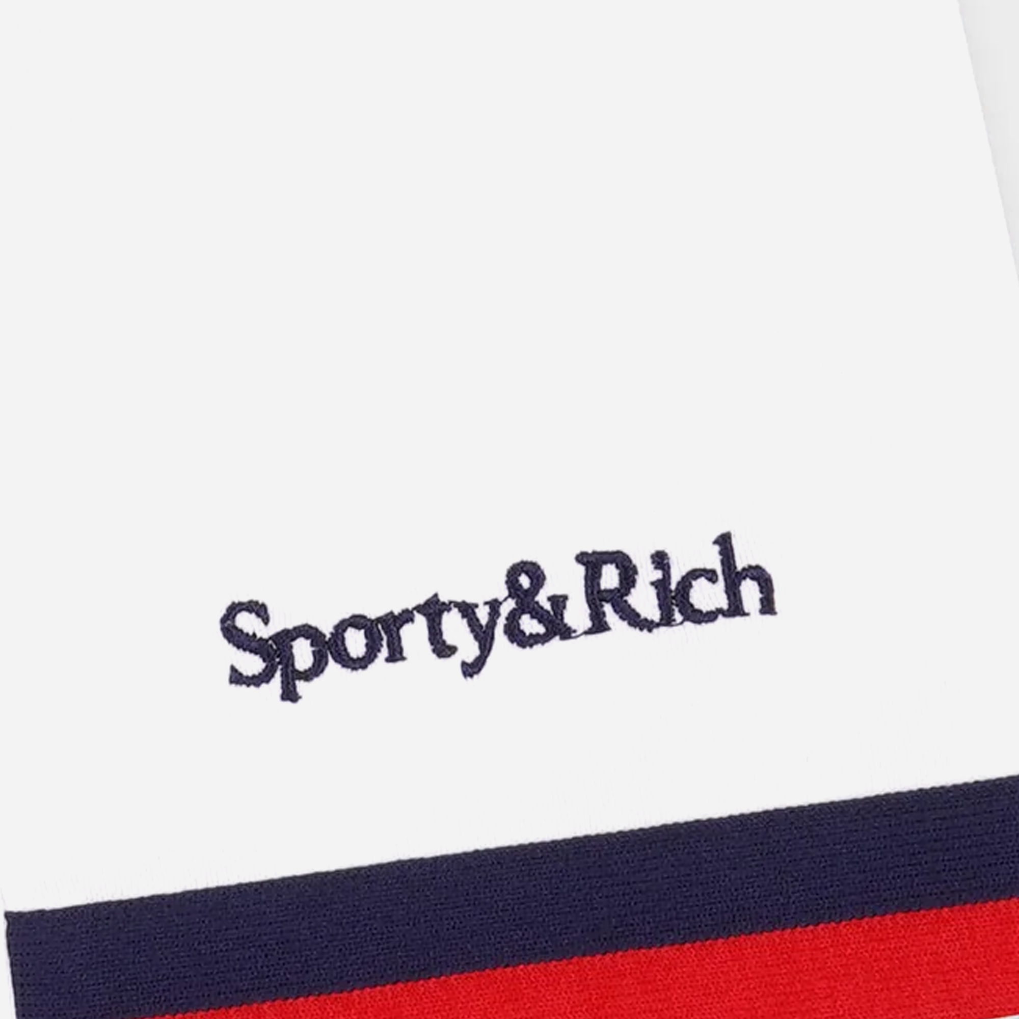 Sporty&Rich Serif Logo Mila Skirt - White/Navy/Red - view 3