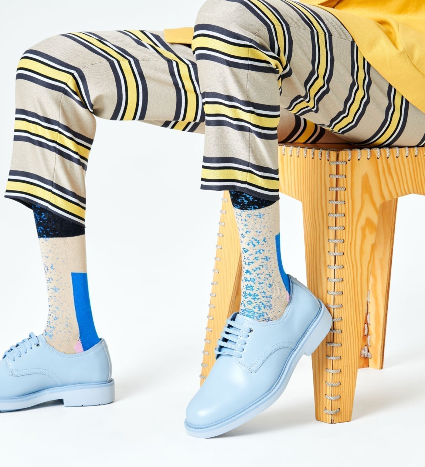 Happy Socks Dressed Blocked Crew Length Socks for Men - view 2