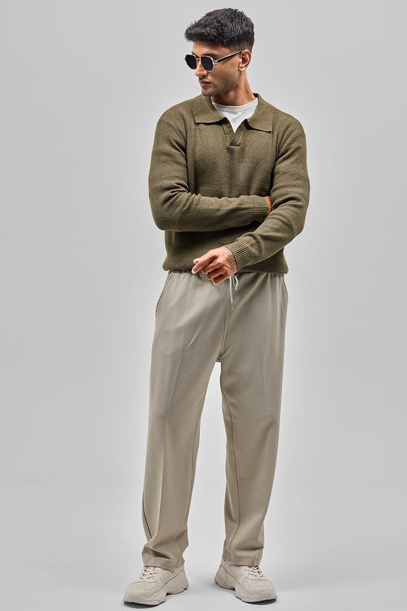 SNITCH Olive Knitted Polo Sweater - view 5