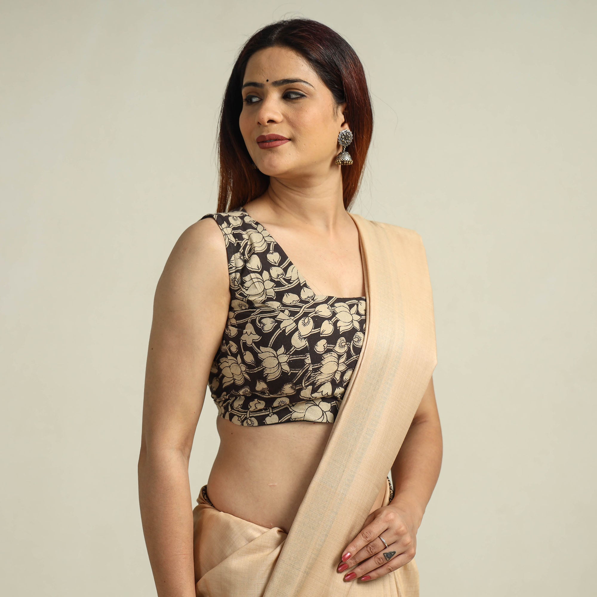 ITOKRI CASUALS Black - Kalamkari Printed Cotton Stitched Blouse 07 - view 2