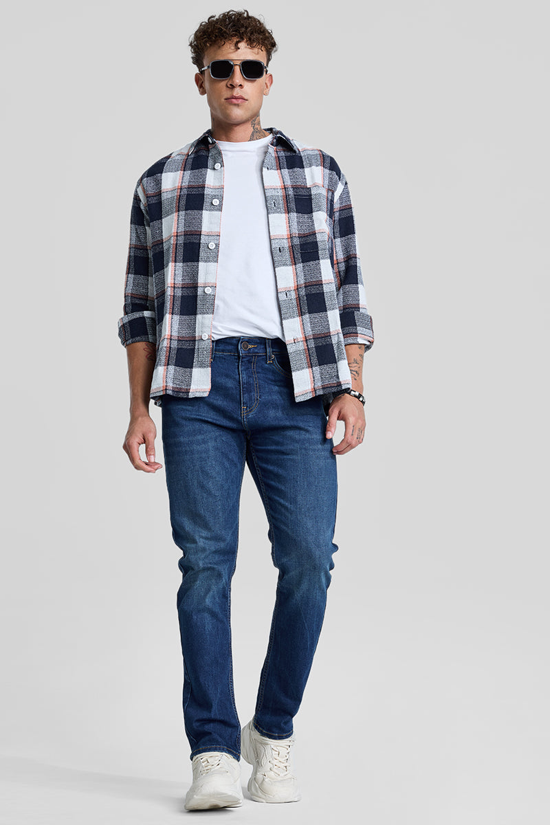 SNITCH Dark Blue Tapered Fit Jeans - view 3