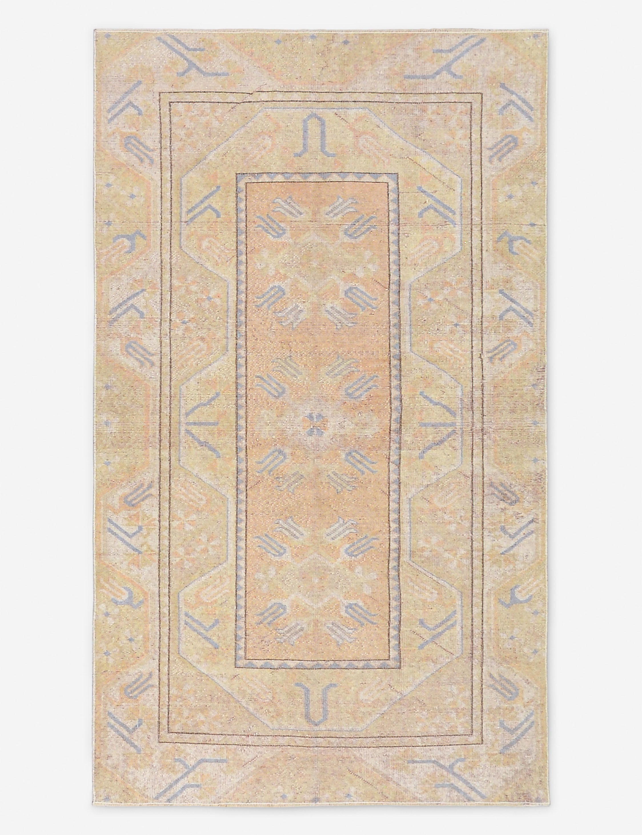Lulu and Georgia Vintage Turkish Hand-Knotted Wool Rug No. 520, 3' 7" X 6'