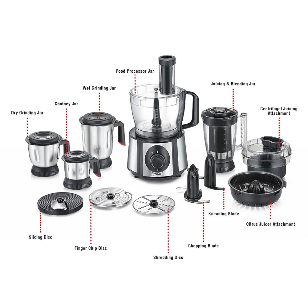 Prestige Amica Super Mixer Grinder 1000 Watt With 5 Jars & Multiple Accessories| Black&Silver - view 2