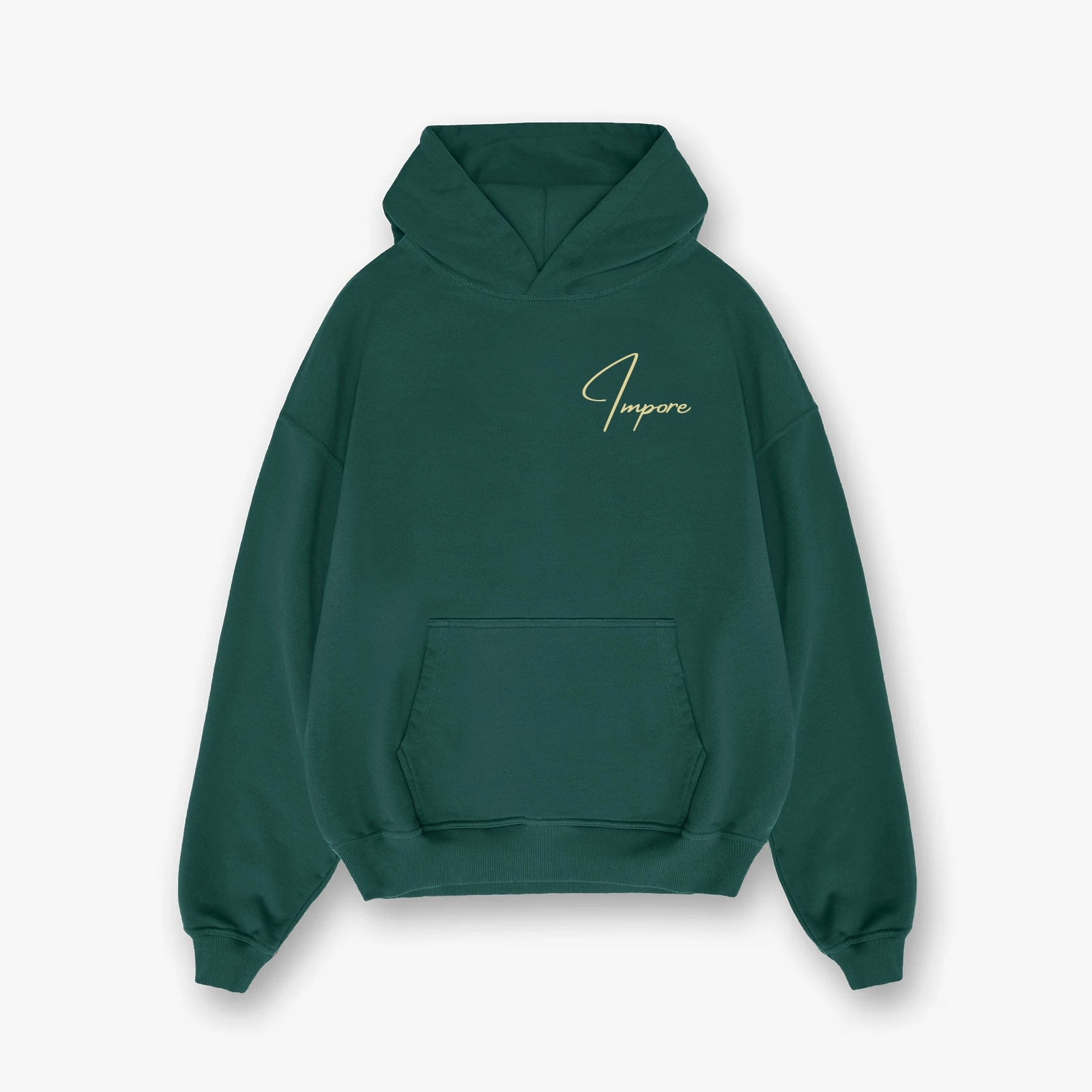 My Store Impore Green Embroidery Hoodie