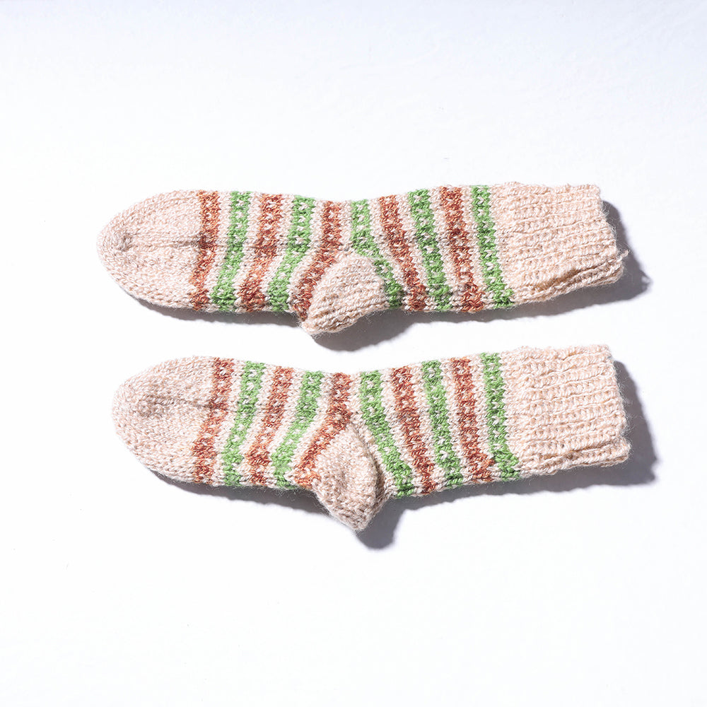 KILMORA Beige - Kumaun Hand Knitted Woolen Socks - Kids - view 2