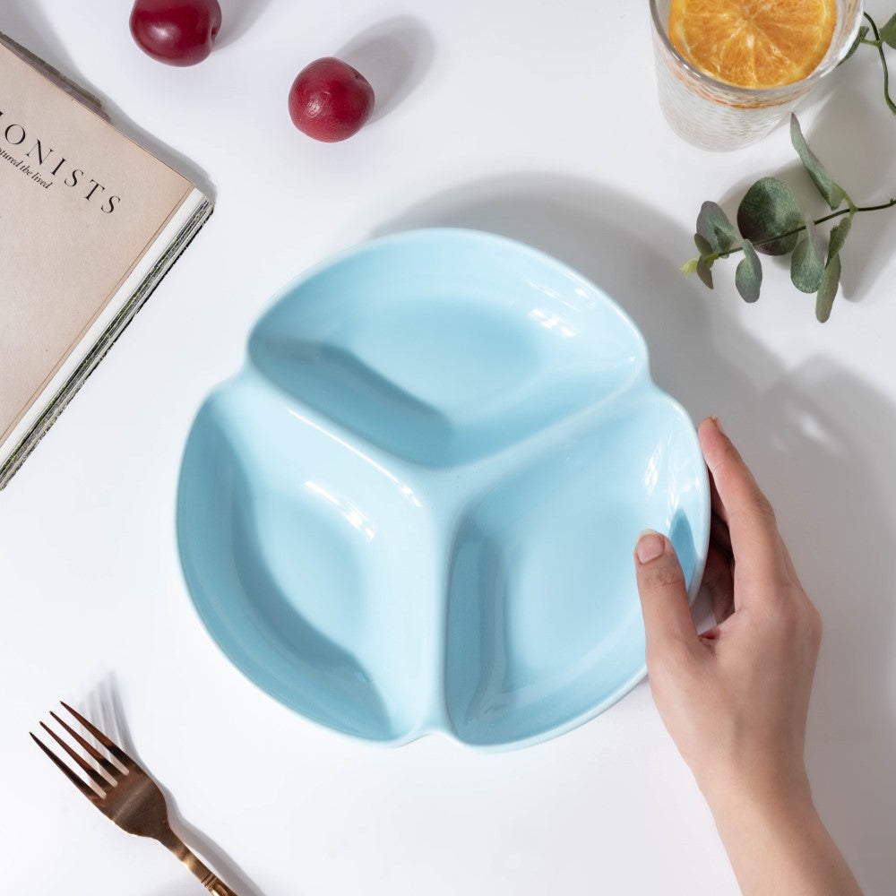Nestasia Ceramic Round Section Plate Blue - view 2