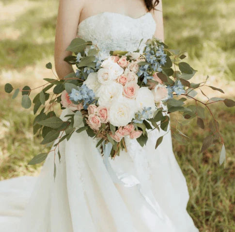 fiftyflowers.com Soft Pink and Blue Farm Wedding