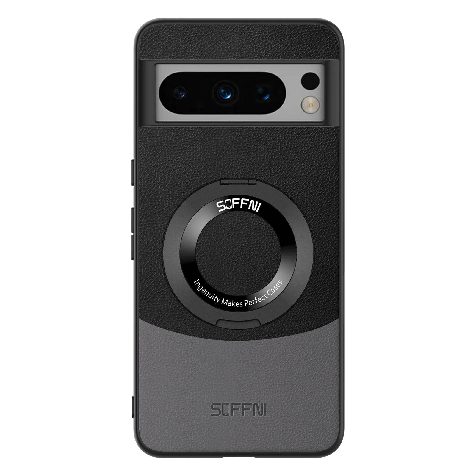 Million Cases Pixel 8 Series Premium Contrast Leather Magnetic Ring Case