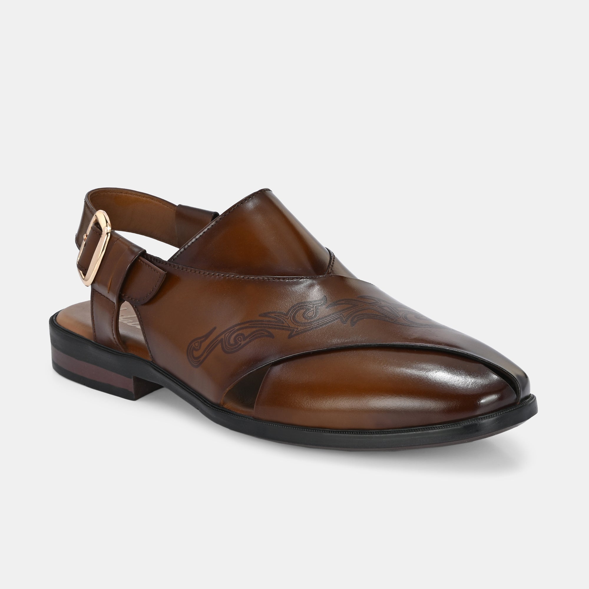 Handpainted Peshawari Sandals by Lafattio – Tan - view 2
