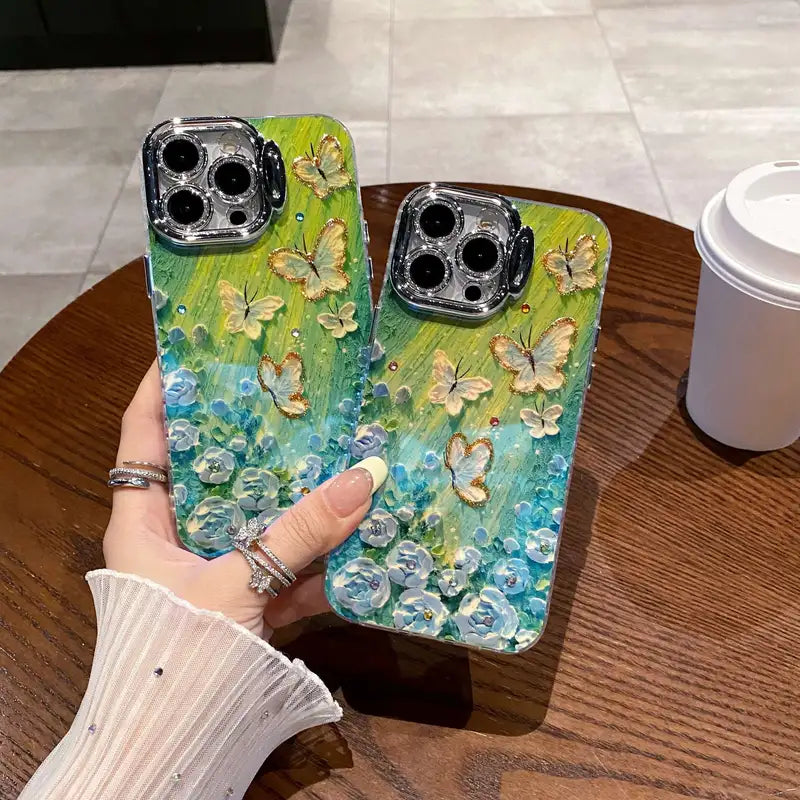 Peeperly Sparkle Artful Butterfly Lens Stand Case