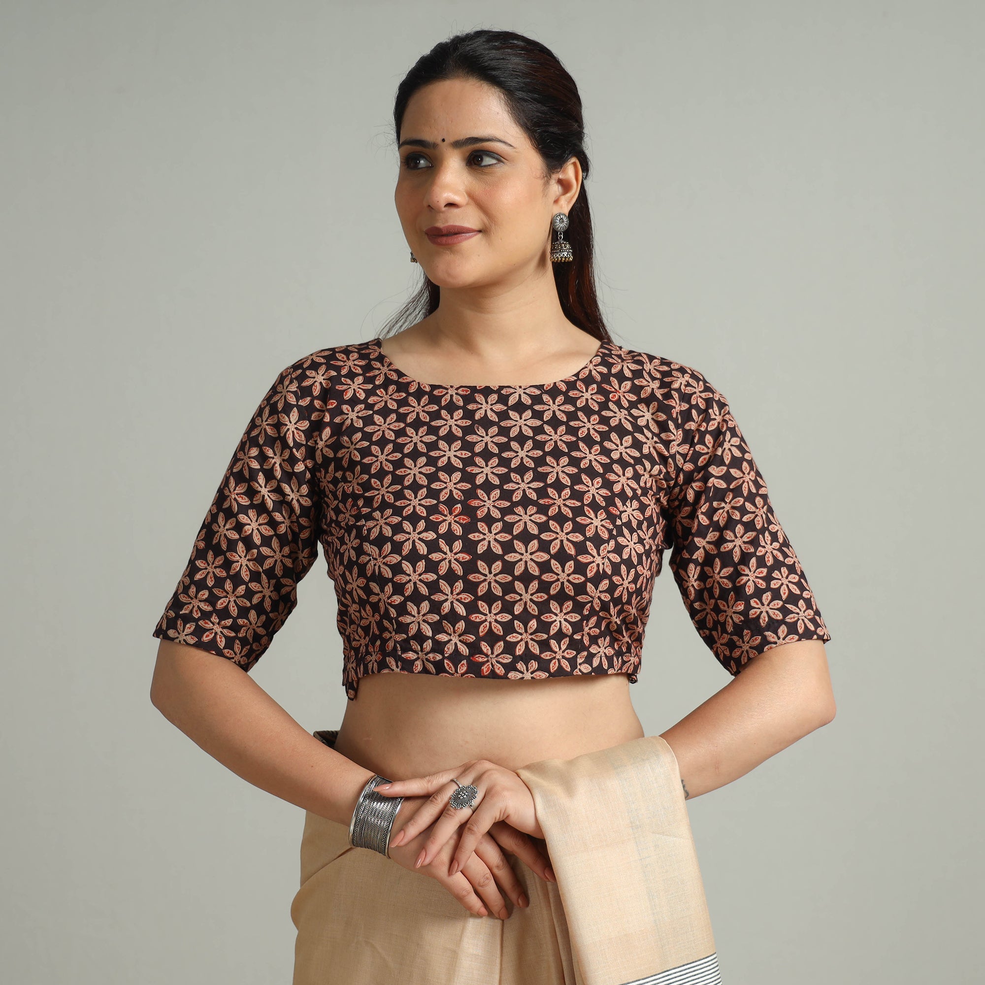 ITOKRI CASUALS Black - Bagru Block Printed Cotton Stitched Blouse 11 - view 2