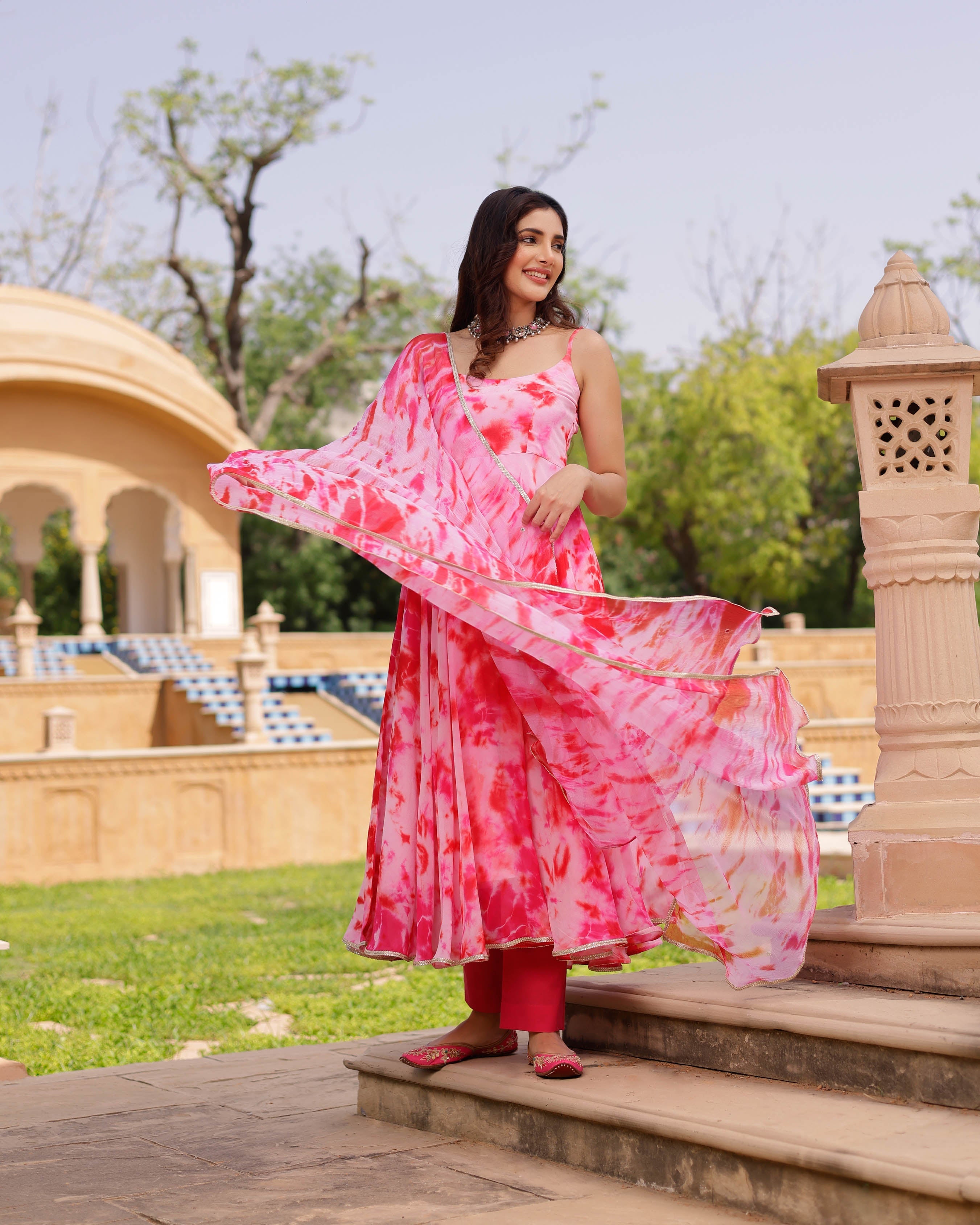 Aachho Rosie Georgette Tie & Dye Suit Set - view 9