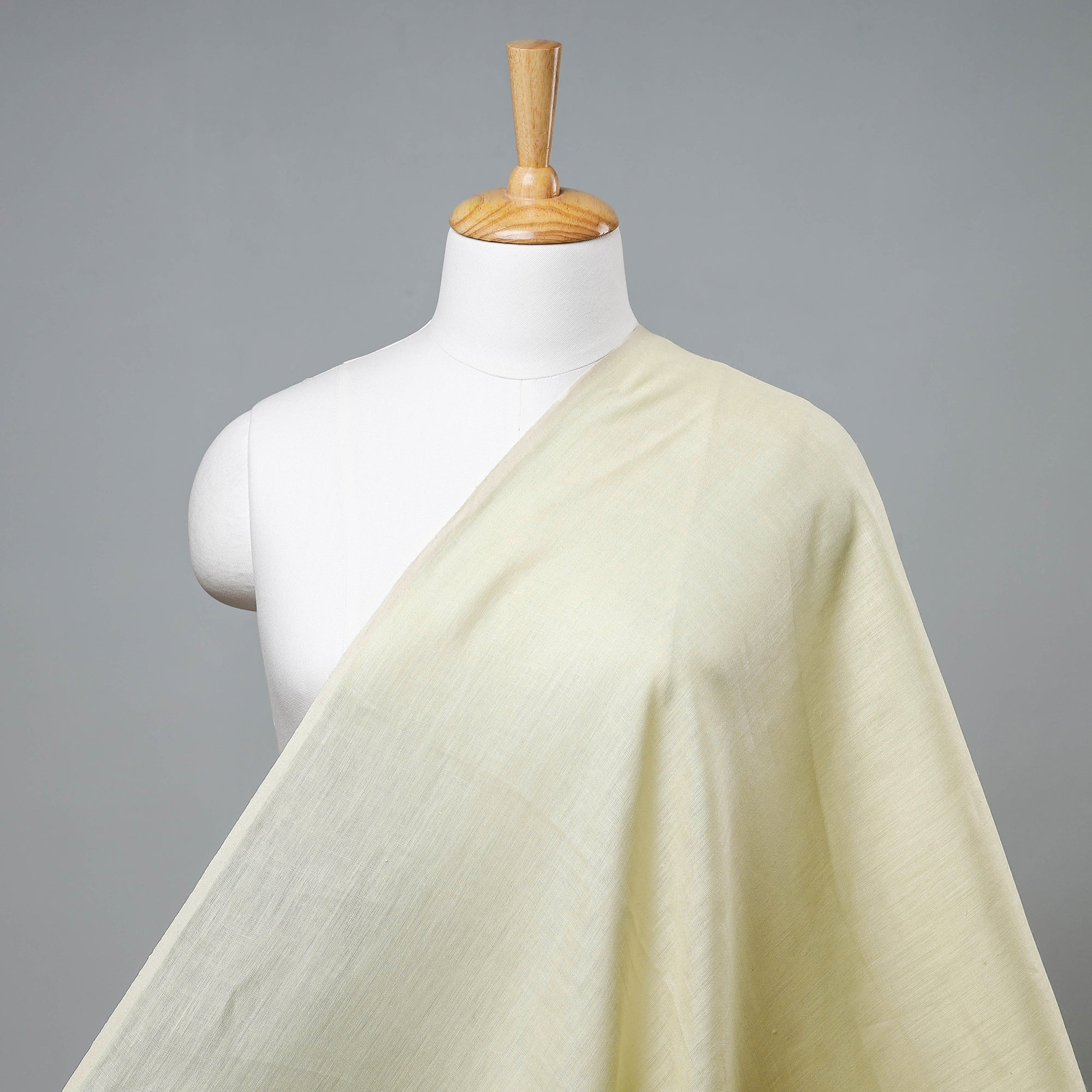 ITOKRI CRAFTS INITIATIVE Beige Bhagalpuri Handloom Pure Linen Fabric