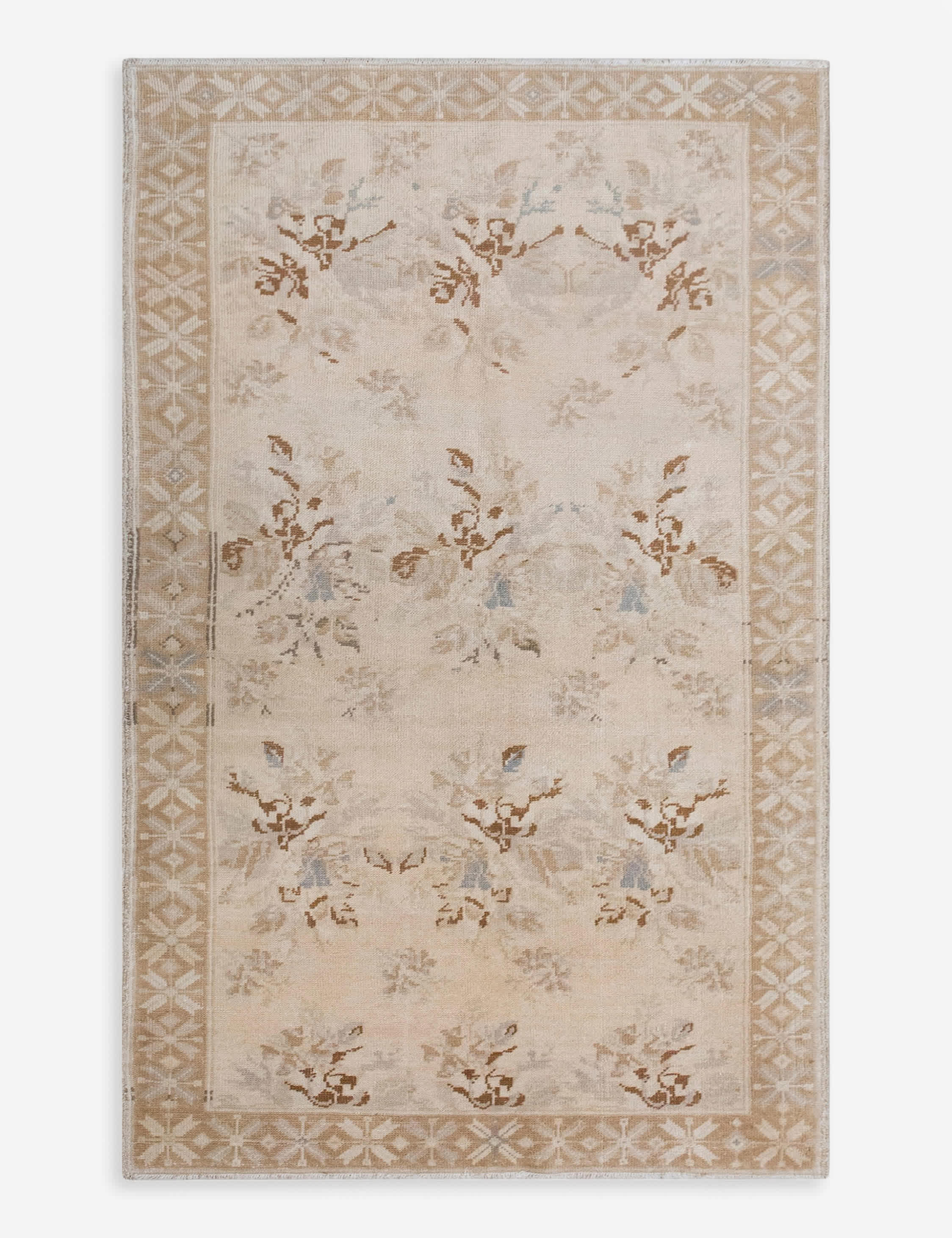 Lulu and Georgia Vintage Turkish Hand-Knotted Wool Rug No. 593, 4'4" x 7'11"