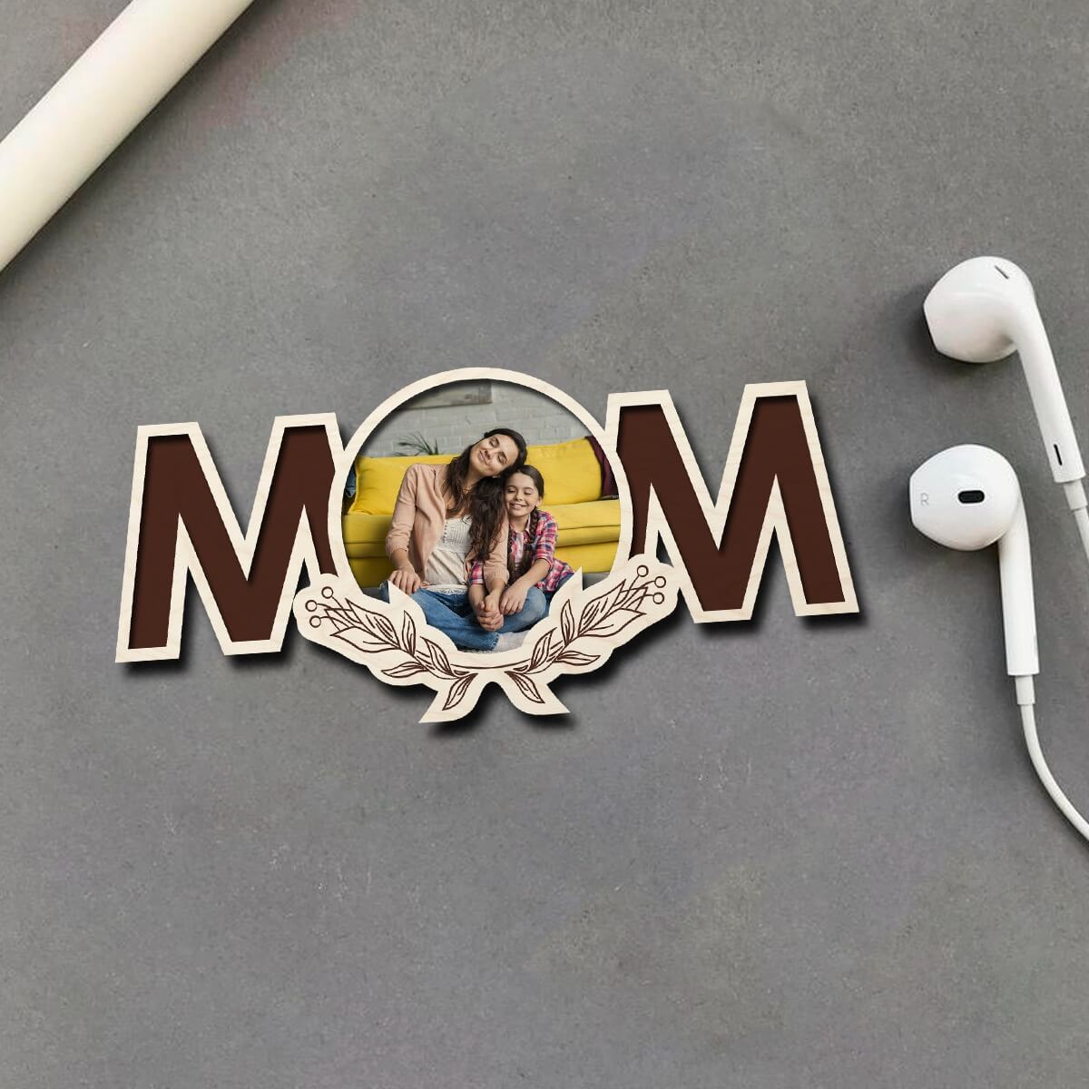 Chitra Chaya Personalized Mom Wooden Fridge Magnet