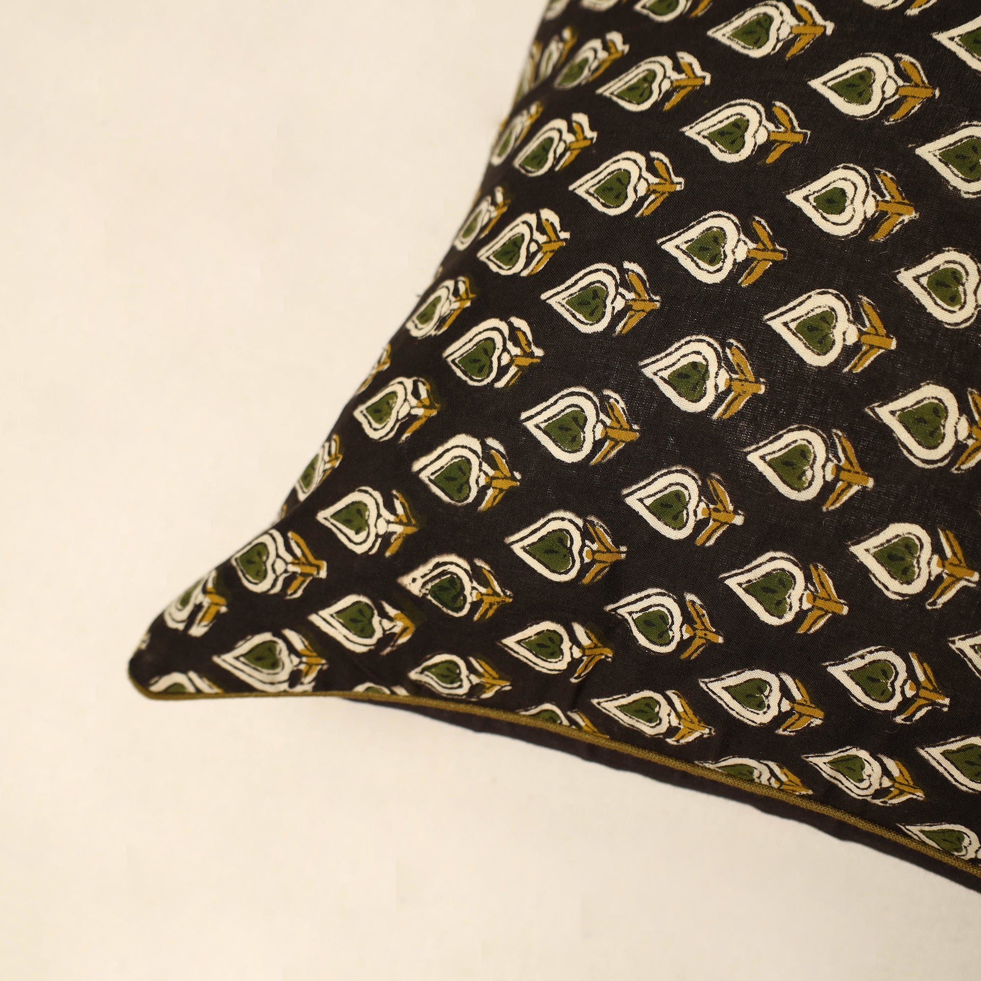NOORI BAZAR Black - Cotton Block Printed Bagru Cushion Cover (16 x 16 in) 18 - view 2
