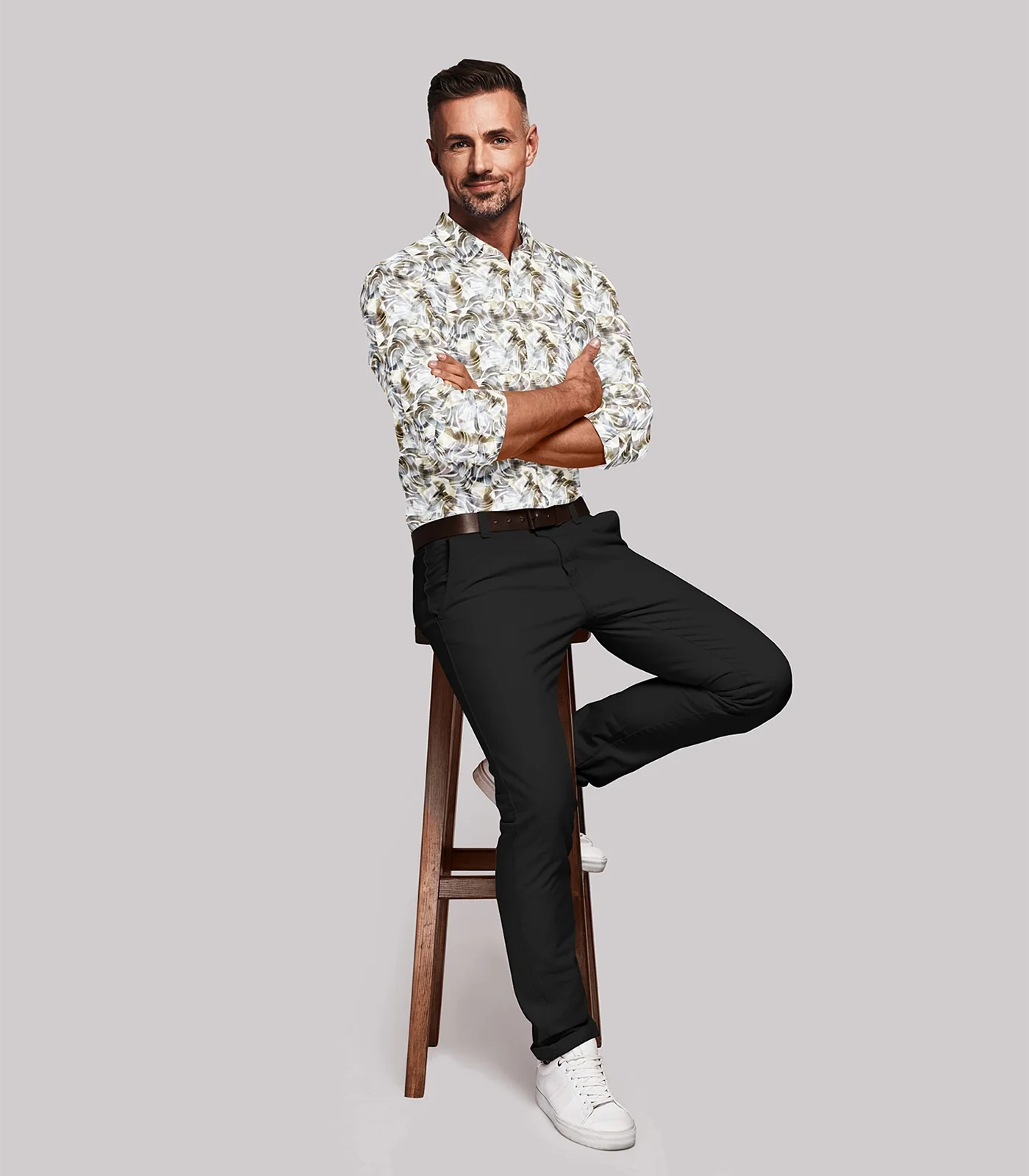 RmKV Off White Abstract Printed Formal Shirt-Off White - view 2