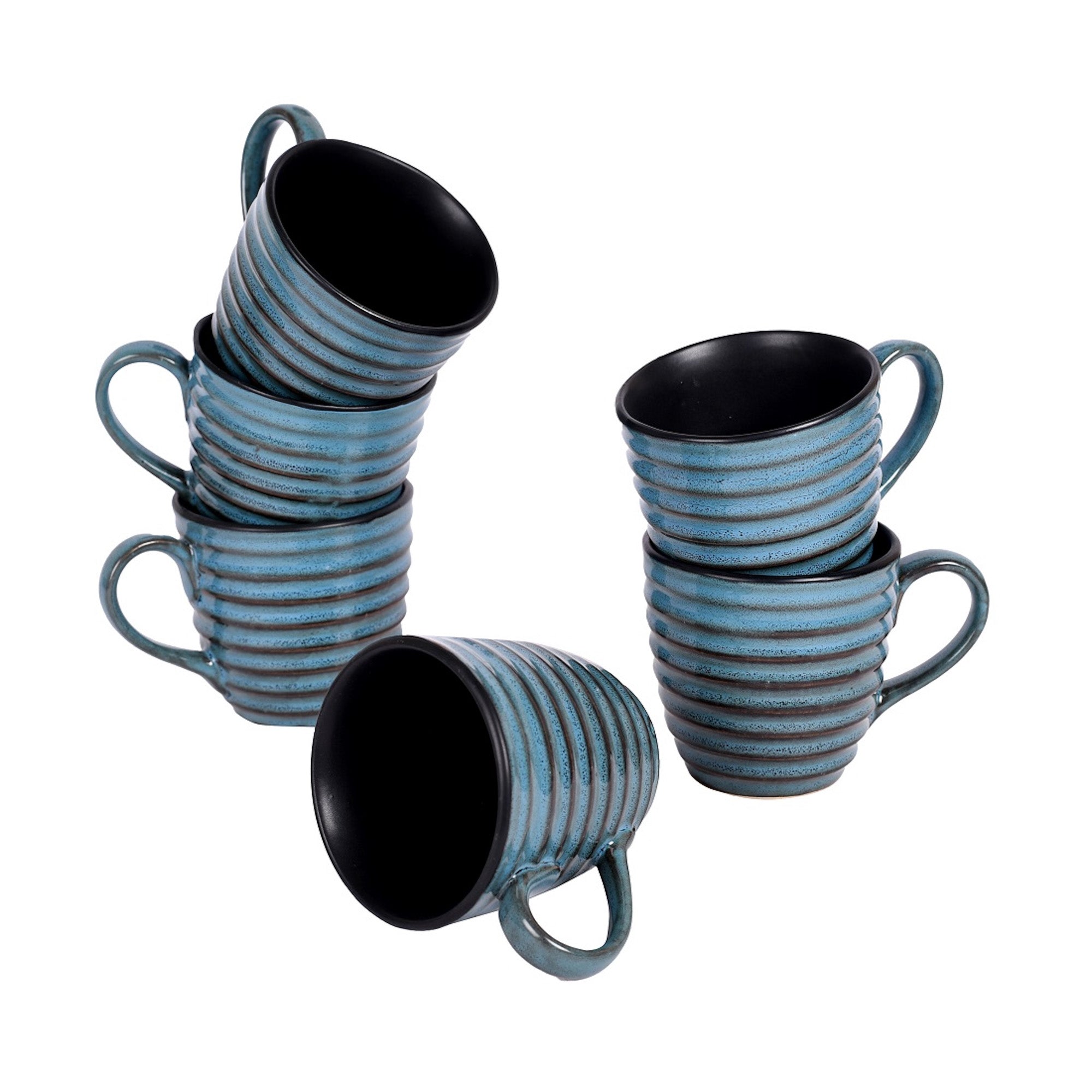 ART CREATIONS BY SUMAN SONTHALIA Blue - Cup Ceramic (Set of 6) (4x3x3) - view 2