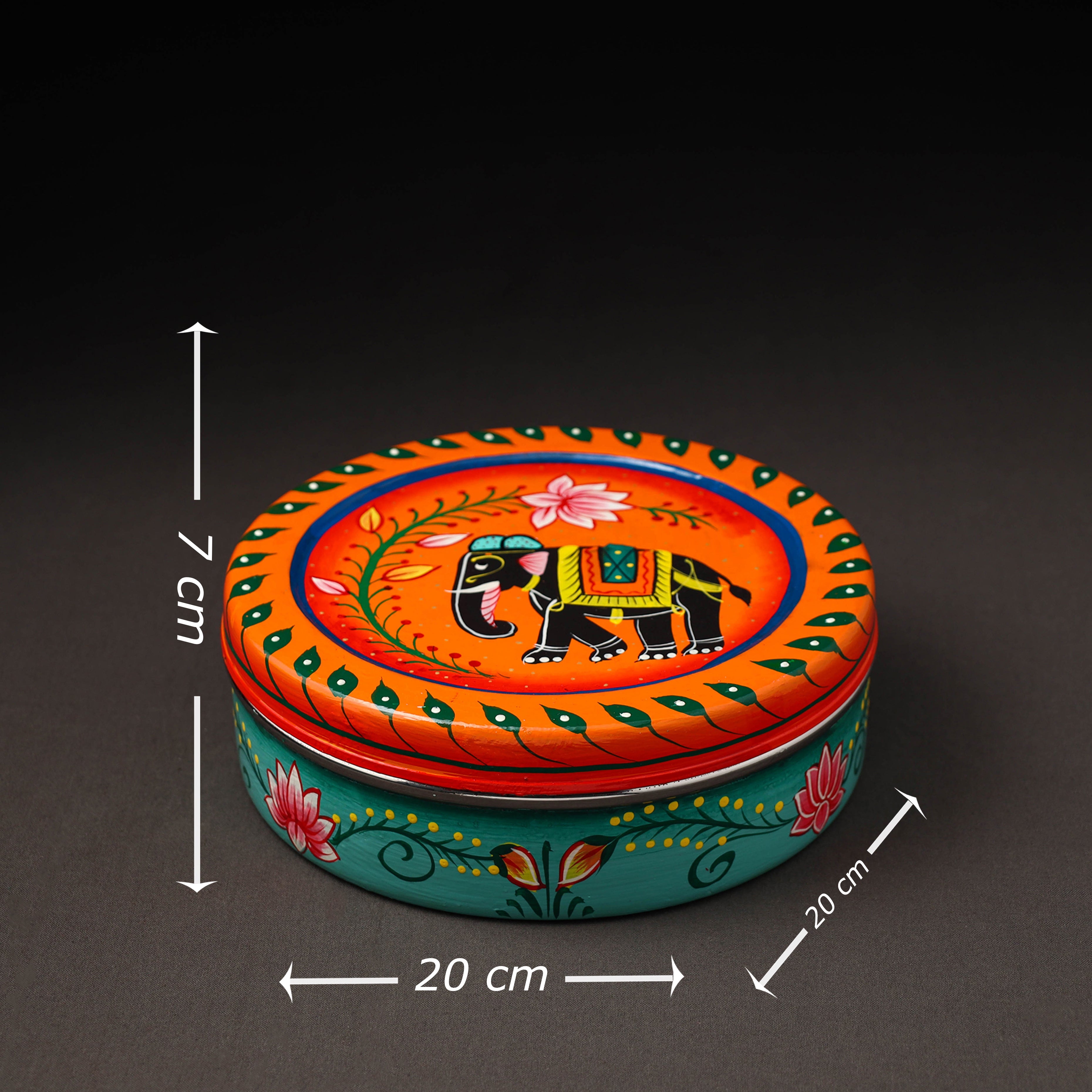 AAYAAS Banaras Handpainted Stainless Steel Roti Box 01 - view 3