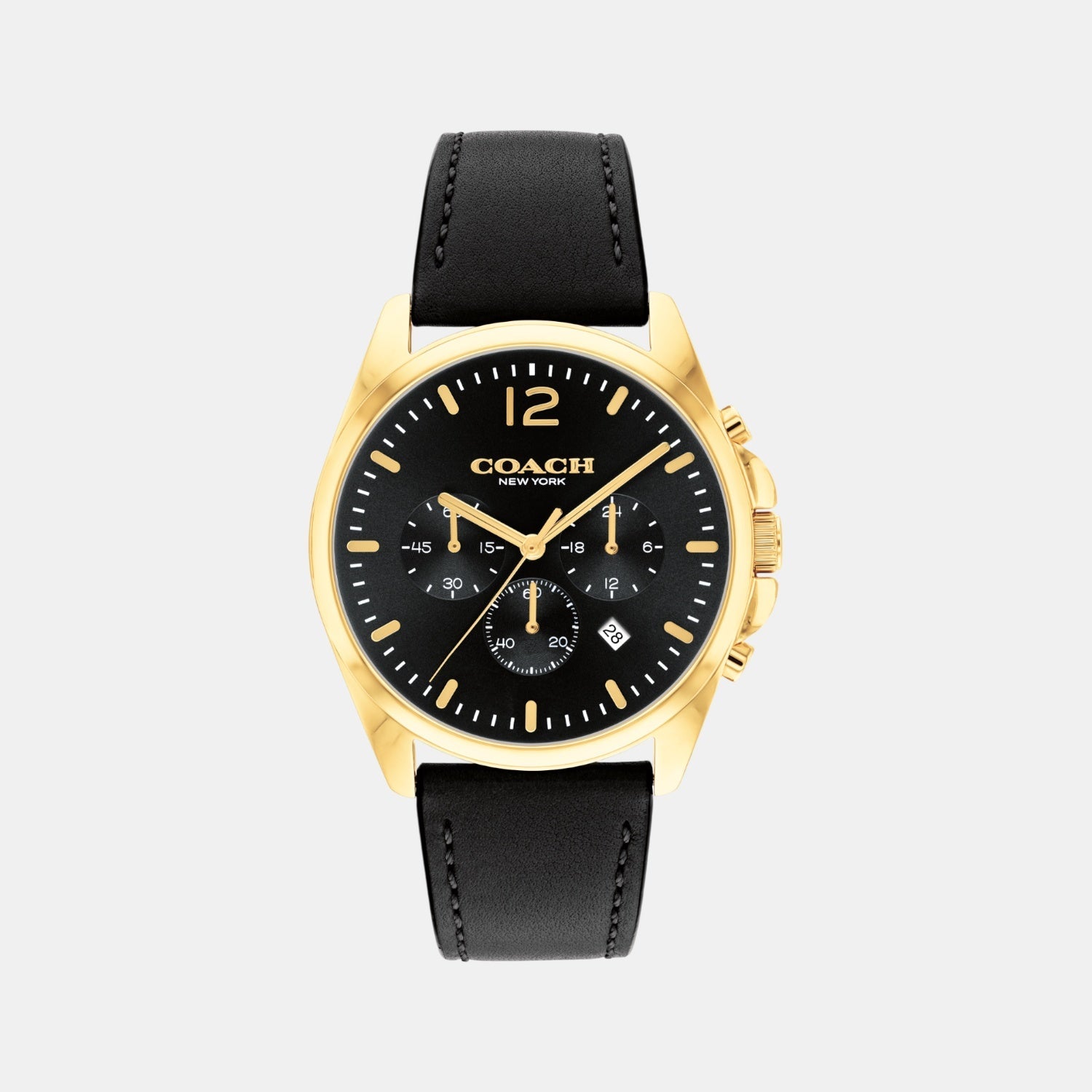 Coach Greyson Men Quartz Black Dial Chronograph Calf Watch 14602631