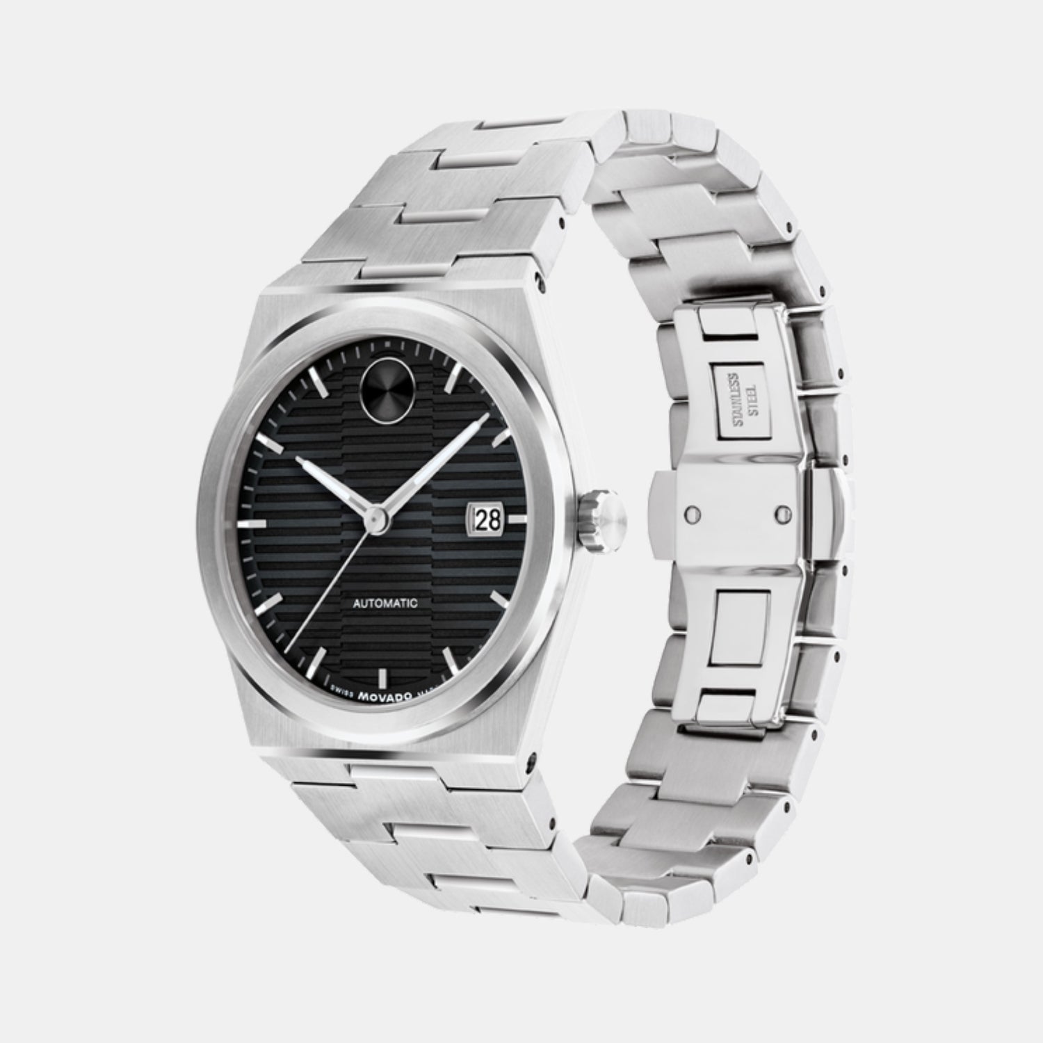 Movado Bold Men Quartz Black Dial Analog Stainless Steel Watch 3600941 - view 2