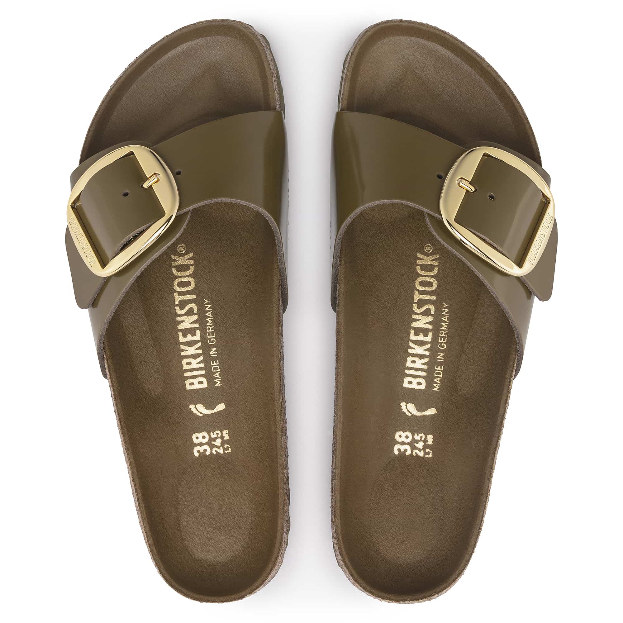 Birkenstock Madrid Big Buckle Natural Leather Patent - view 2