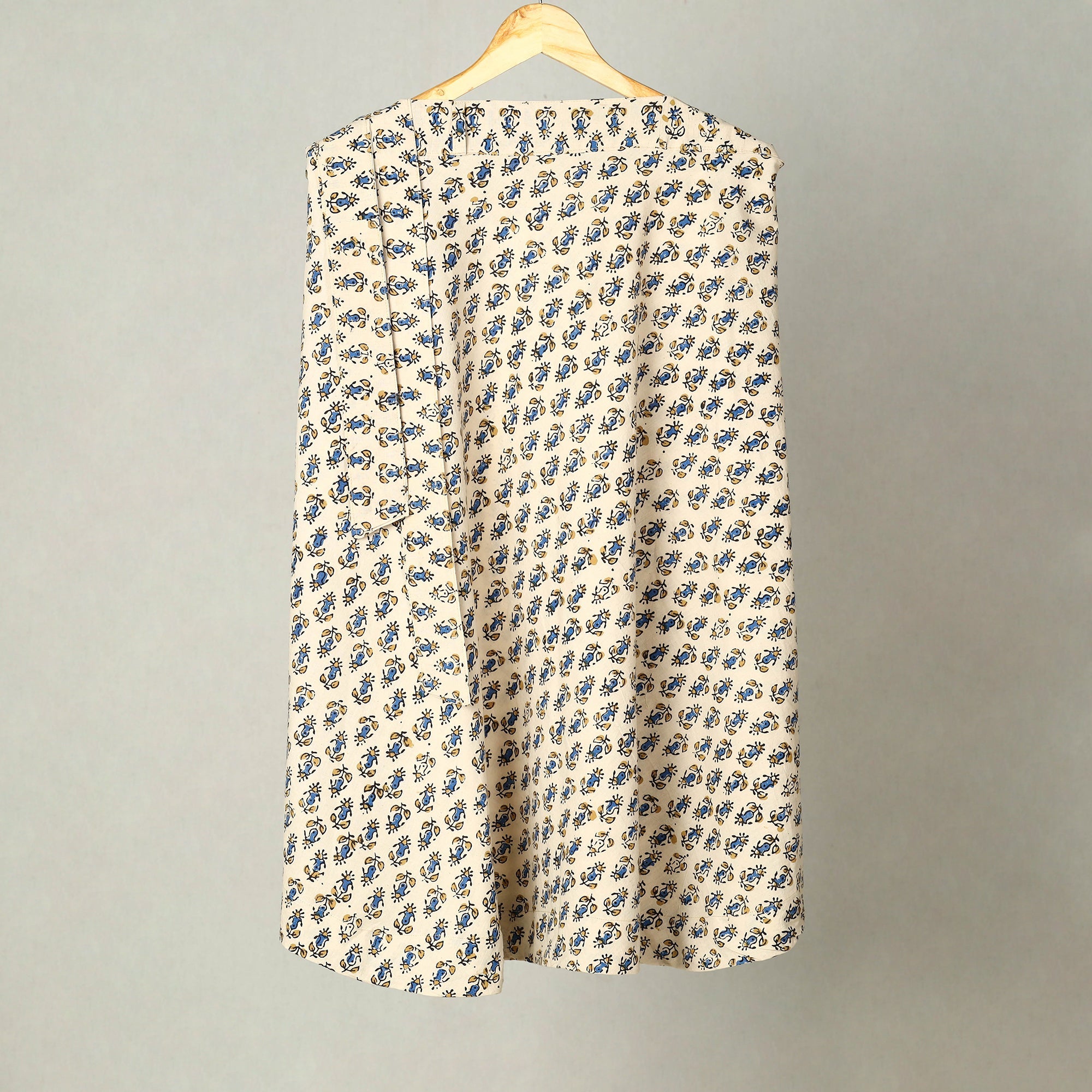 NOORI BAZAR Beige - Block Print Cotton Wrap Around Ajrakh Skirt 20