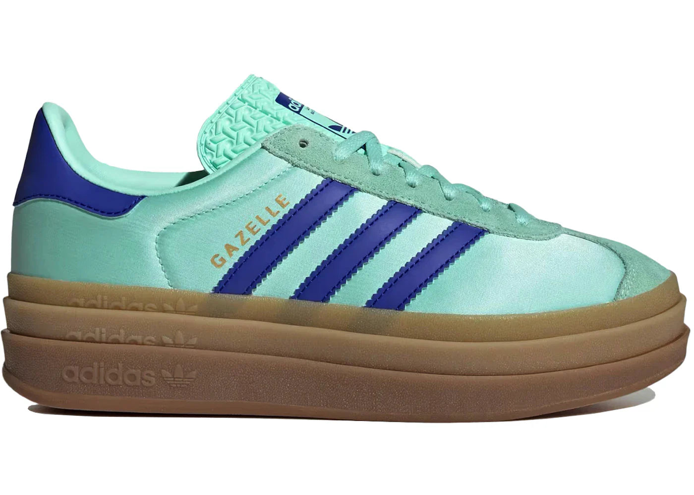 Adidas Gazelle Bold Clear Mint Lucid Blue Gold Metallic (Women'S)