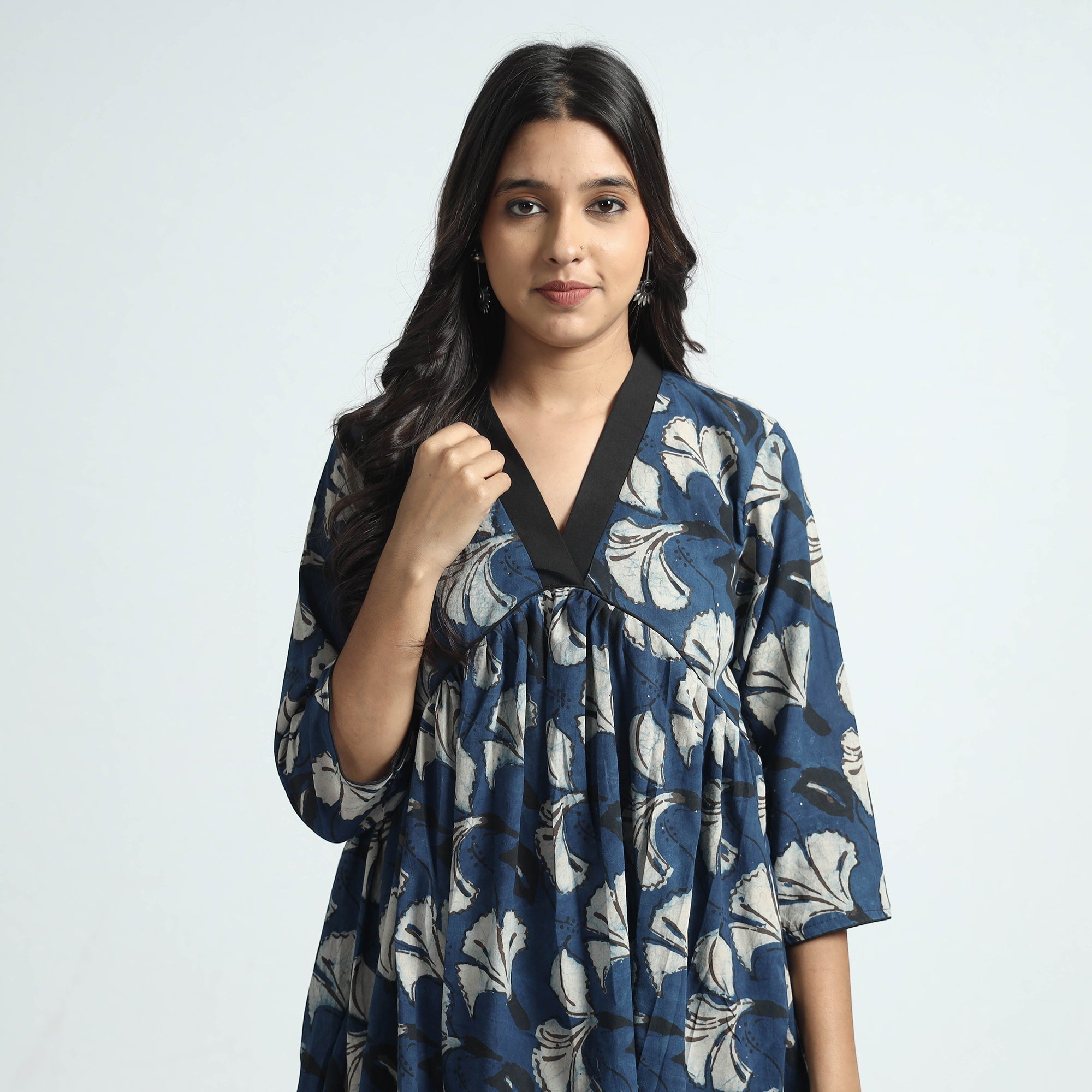 ITOKRI CASUALS Blue - Bindaas Art Block Printed Cotton Dress - view 3
