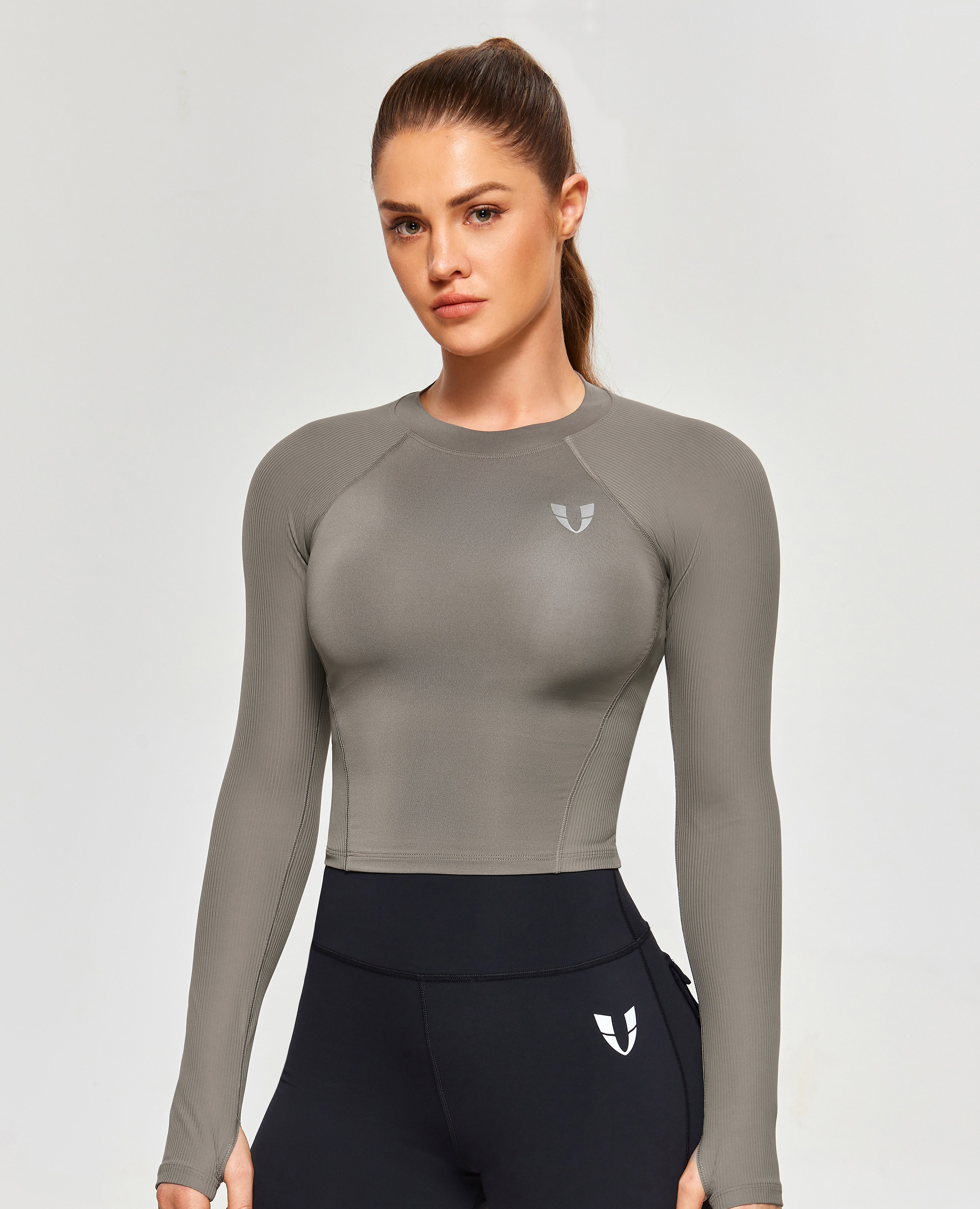 FIRM ABS Athletic Long Sleeve T-Shirt - Gray