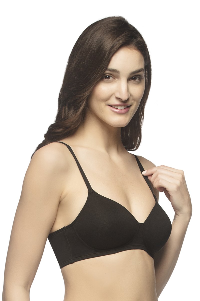 Amante Carefree Casuals Padded Non-Wired T-Shirt Bra - Black