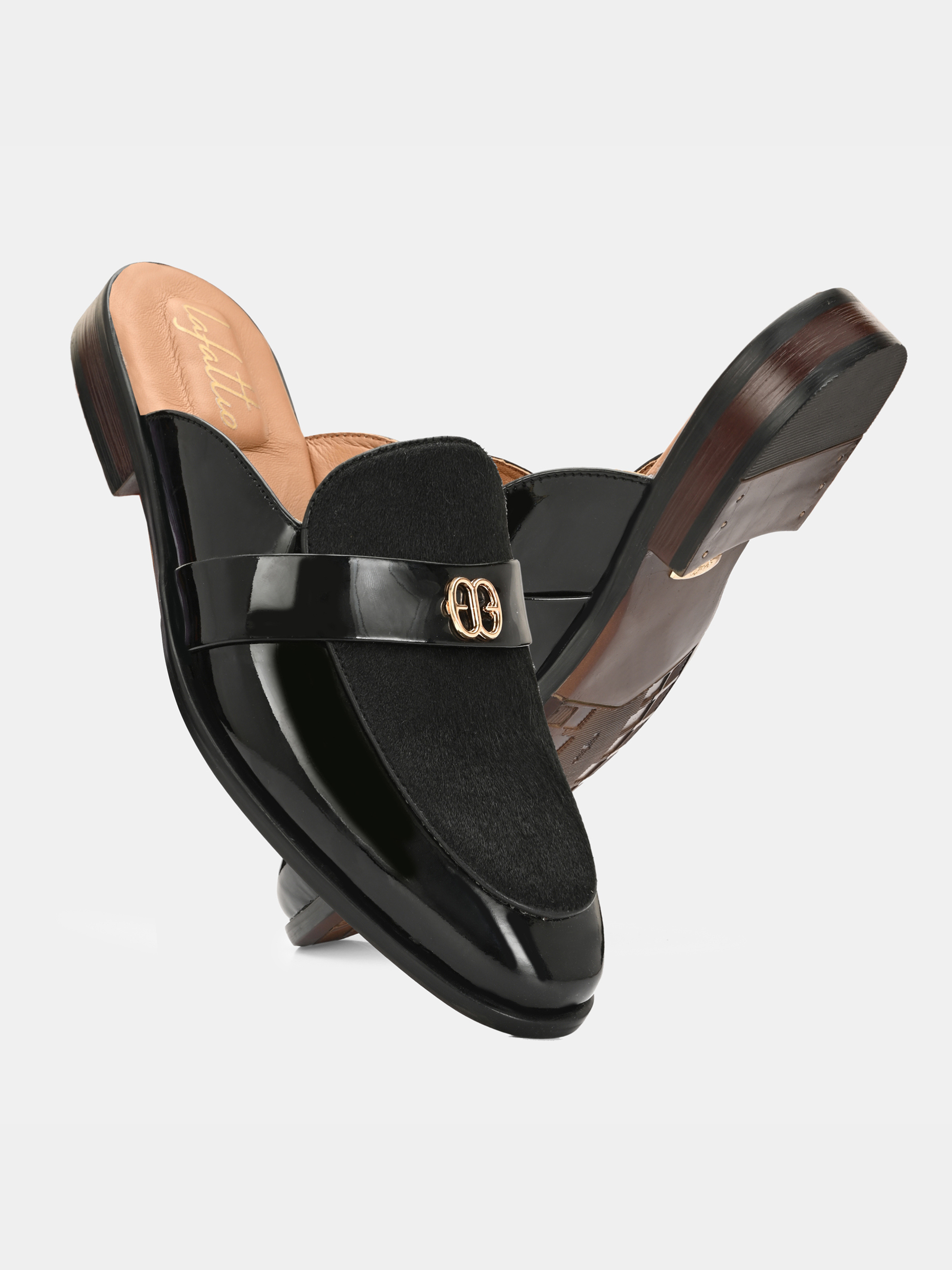 Stallion Slip-On Mules by Lafattio – Black