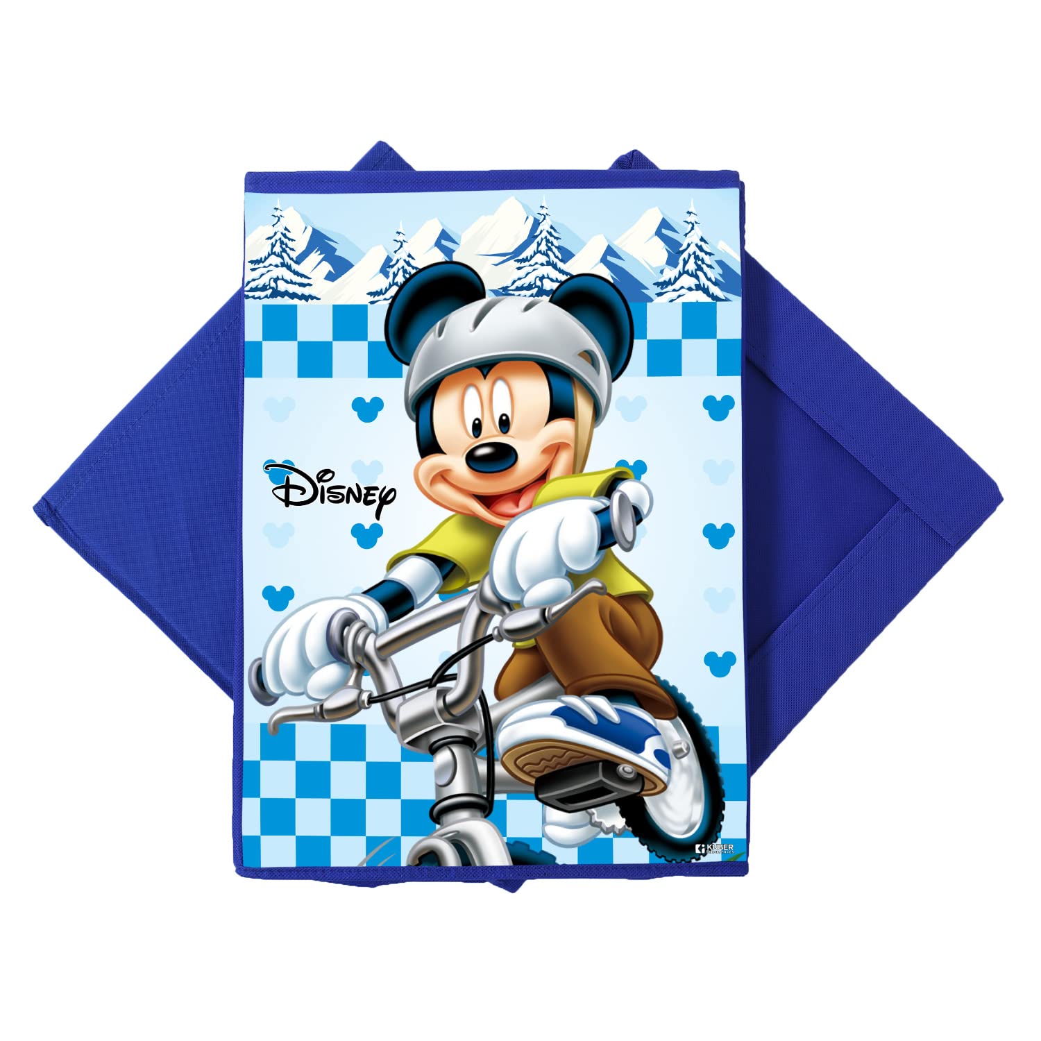 Heart Home Disney Mickey Print Foldable Laundry Basket|Clothes Storage Basket With Handle & Lid,60 Ltr.Pack of 2 (Blue) - view 4