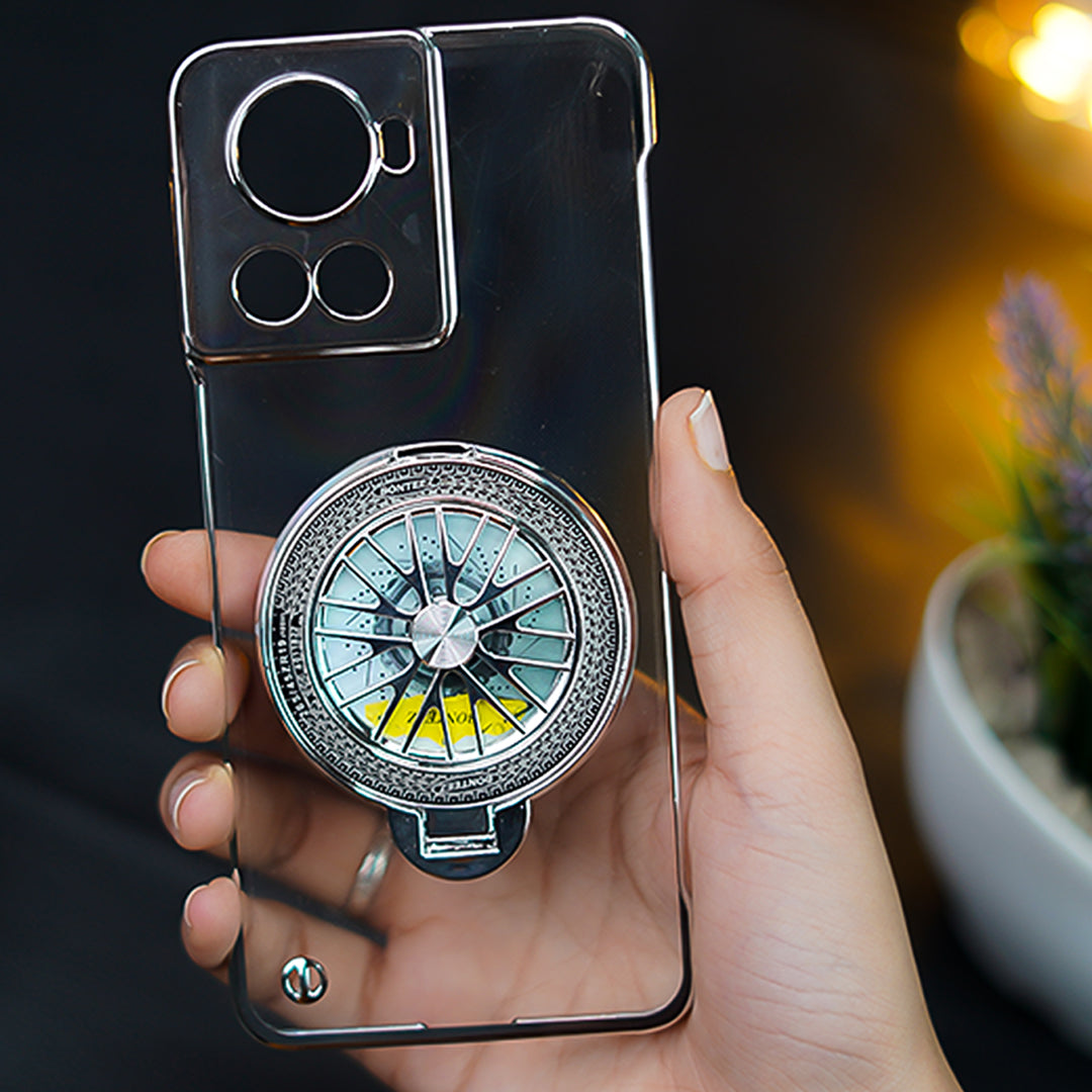 Million Cases OnePlus 10R Crystal Clear Borderless Swivel Stand Case - view 4