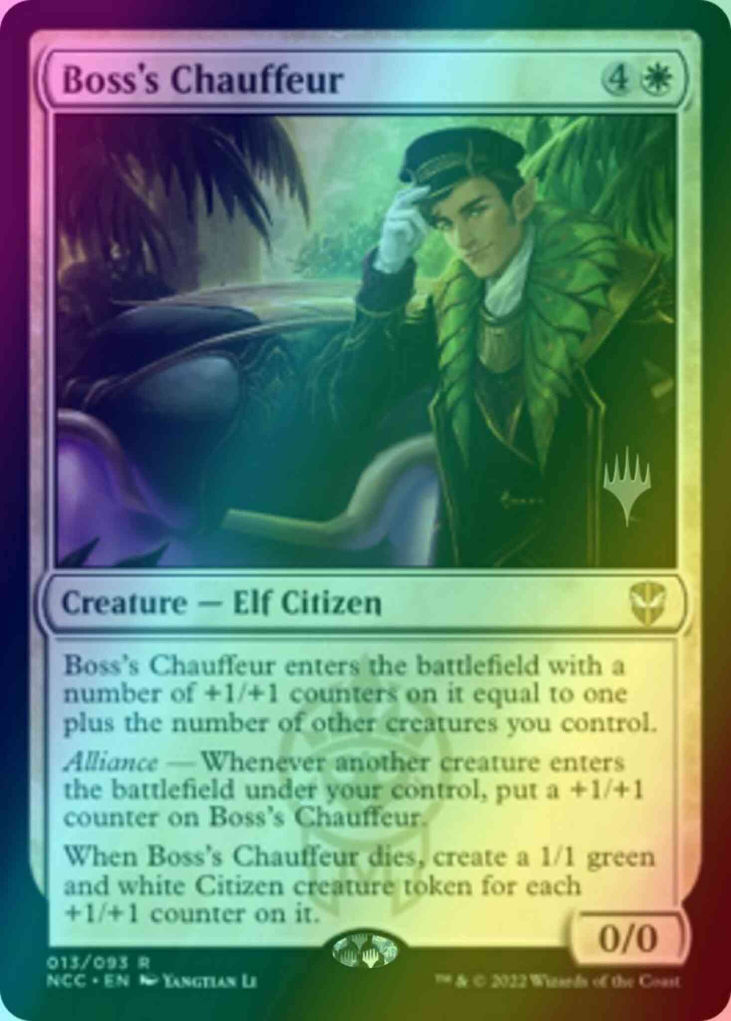 Chauffeur promo pack – Magic Boss's Chauffeur [Promo Pack] [13p] [Streets of New Capenna: Commander: Promos] [Foil]