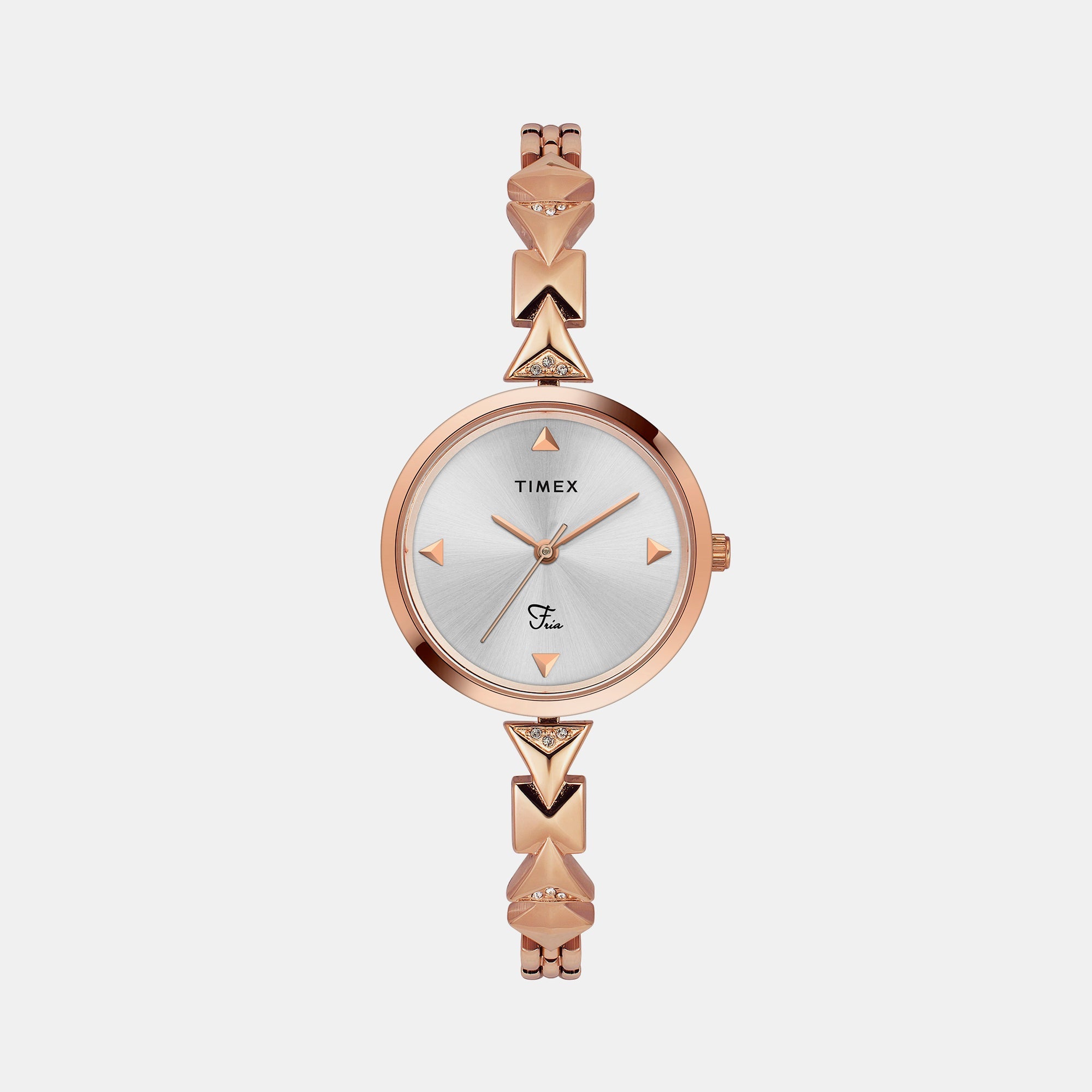 Timex Fria Women Quartz Silver Dial Analog Brass Watch TWEL18302