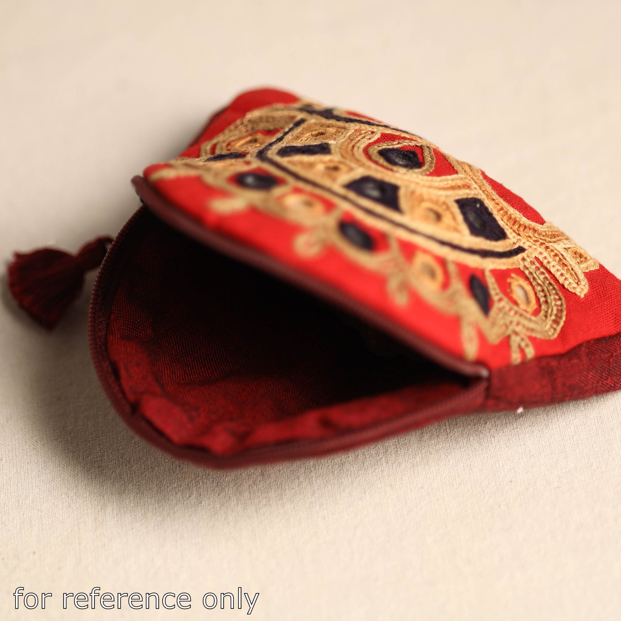 QASAB Black - Kutch Ahir Hand Embroidery Cotton Coin Pouch 04 - view 4