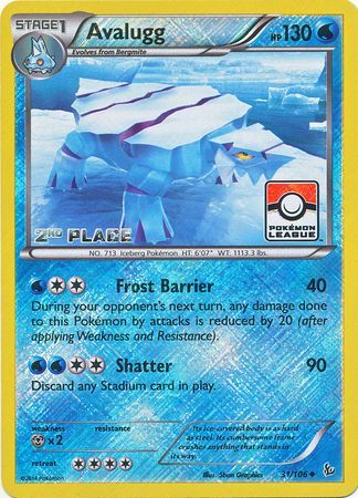 Promo league 2nd – Pokémon Avalugg - 31/106 - Promo [League] [2nd Place] [XY2MSP-31] [Reverse Holo]