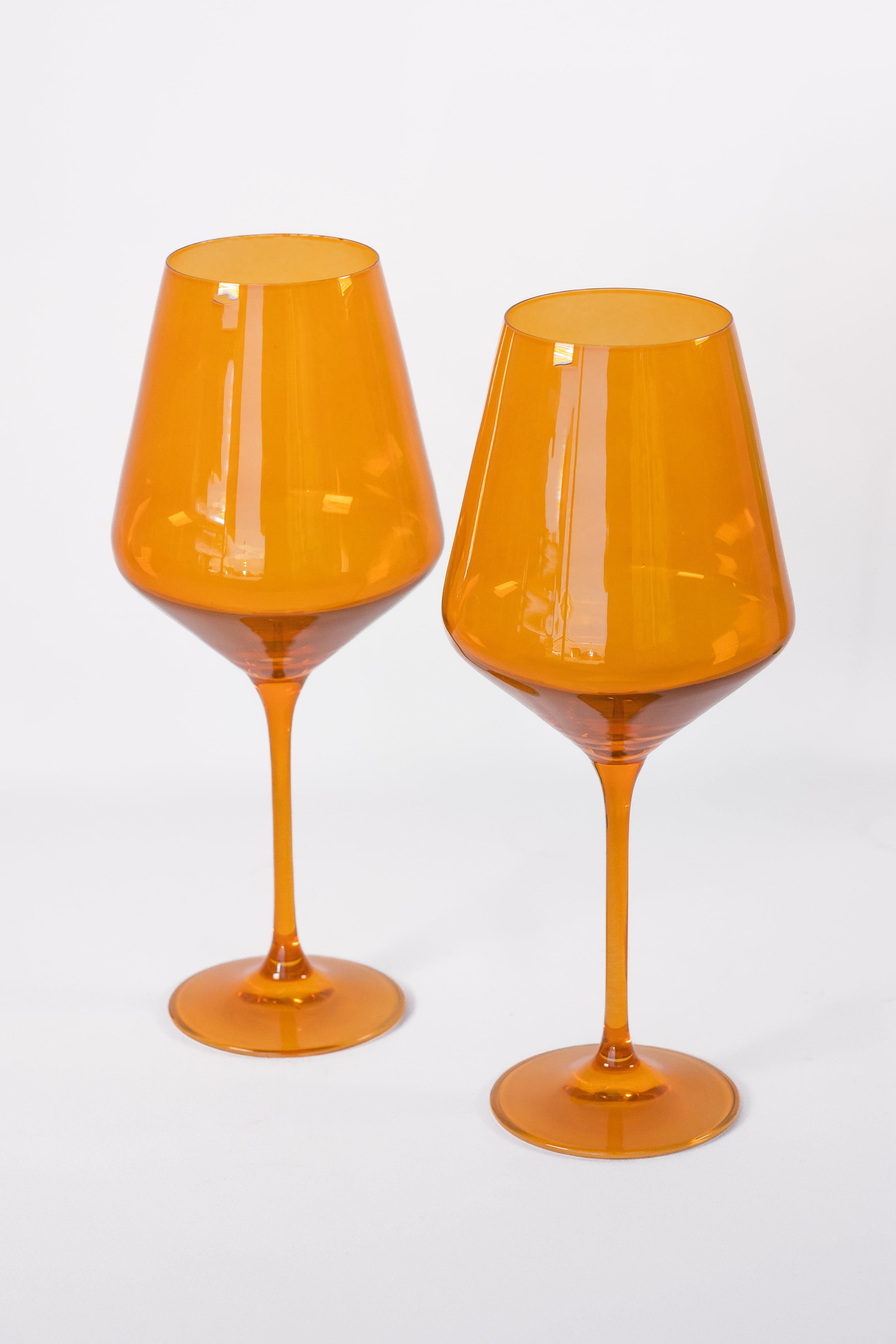 Estelle Colored Glass Estelle Colored Wine Stemware - Set of 2 {Butterscotch}