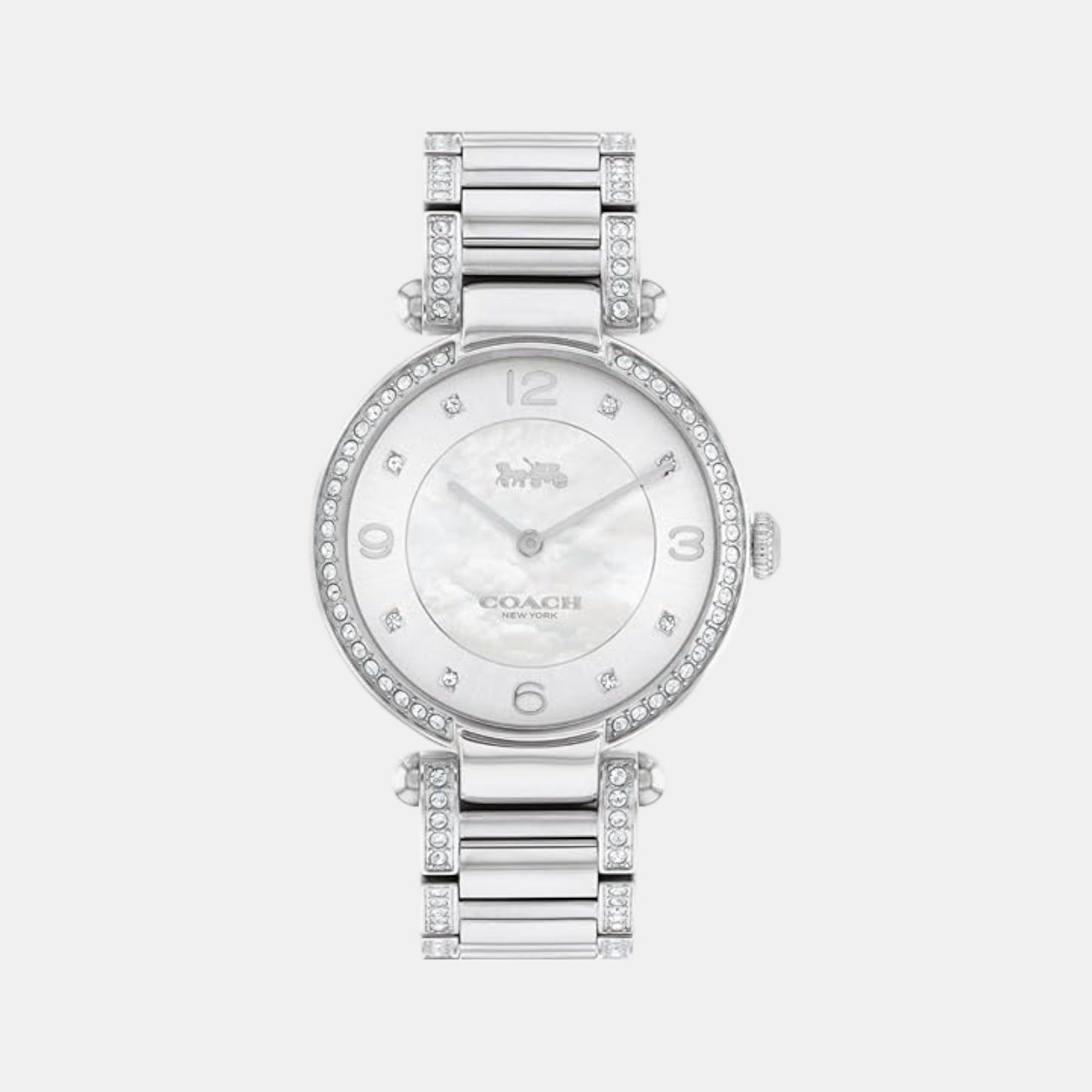 Coach Cary Women Quartz Silver Mother Of Pearl Dial Analog Stainless Steel Watch 14503830