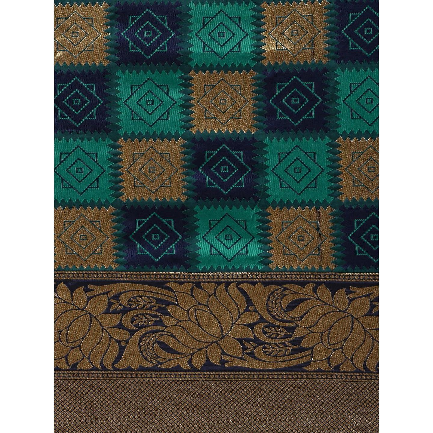 Peachmode Multicolor Festive Wear Woven Kanjivaram Silk Saree - view 5