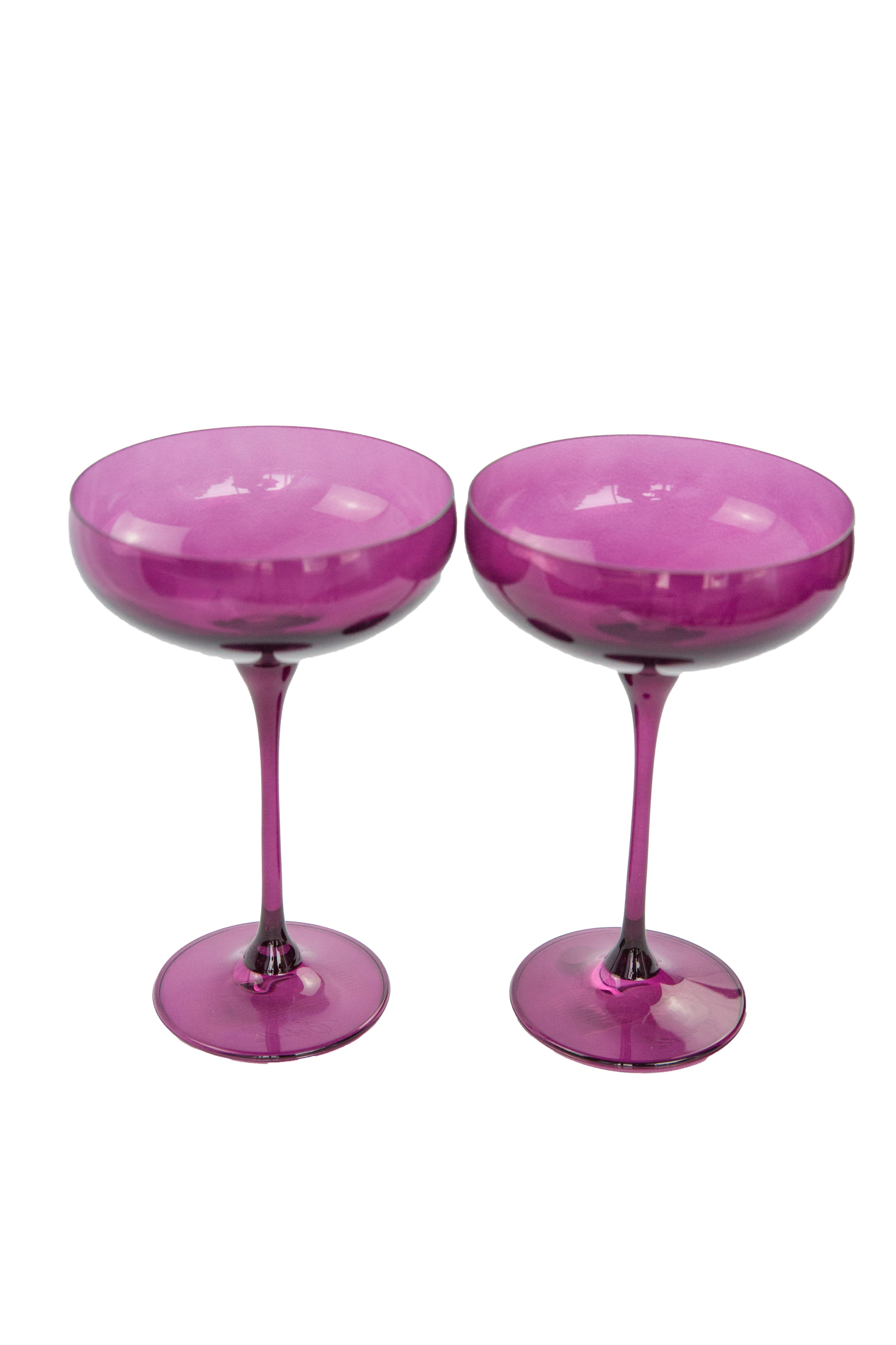 Estelle Colored Glass Estelle Colored Champagne Coupe Stemware - Set of 2 {Amethyst} - view 6