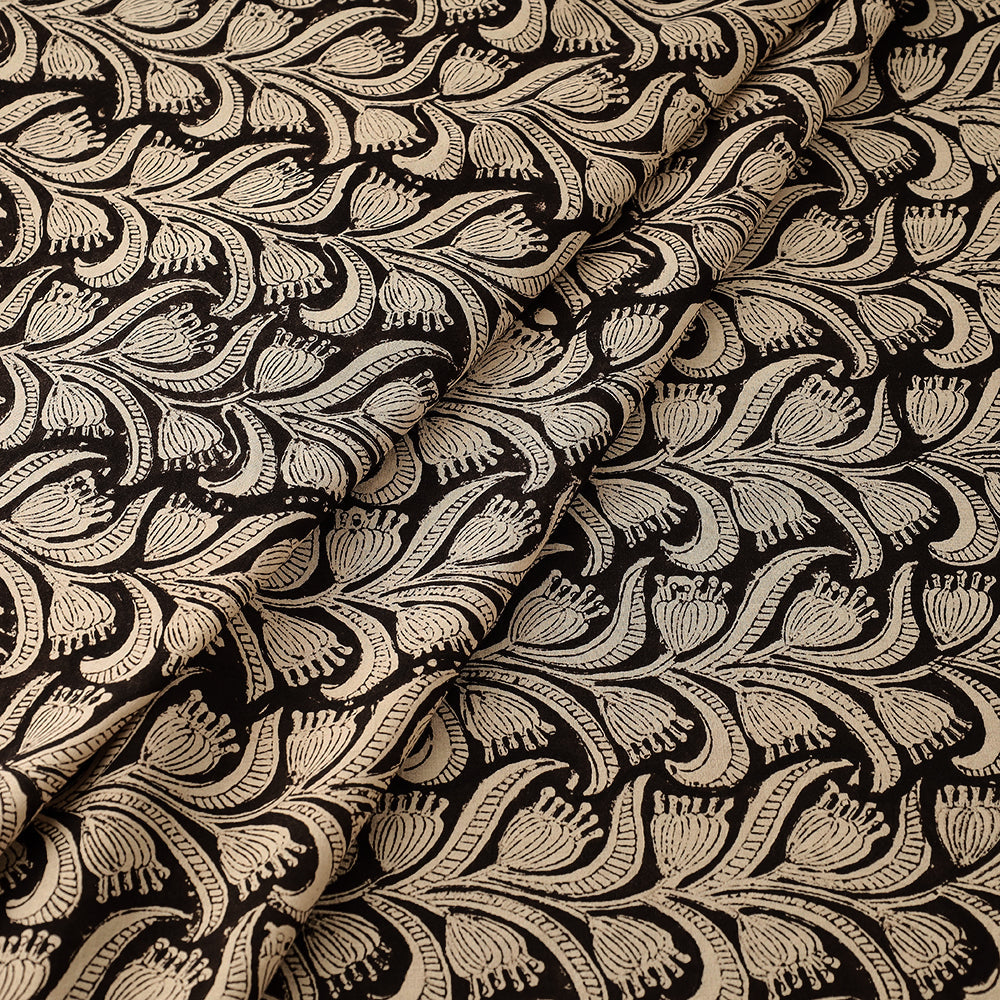 HAVELI CHRONICLES Black - Leafy Bel Dabu Bagru Block Print Cotton Fabric - view 2