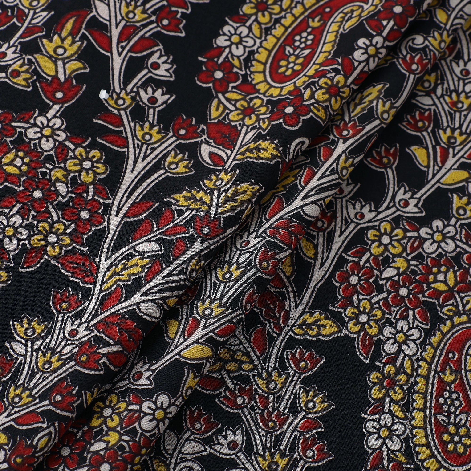 SOUTH KARGHA Black - Cotton Kalamkari Print Fabric 13 - view 2