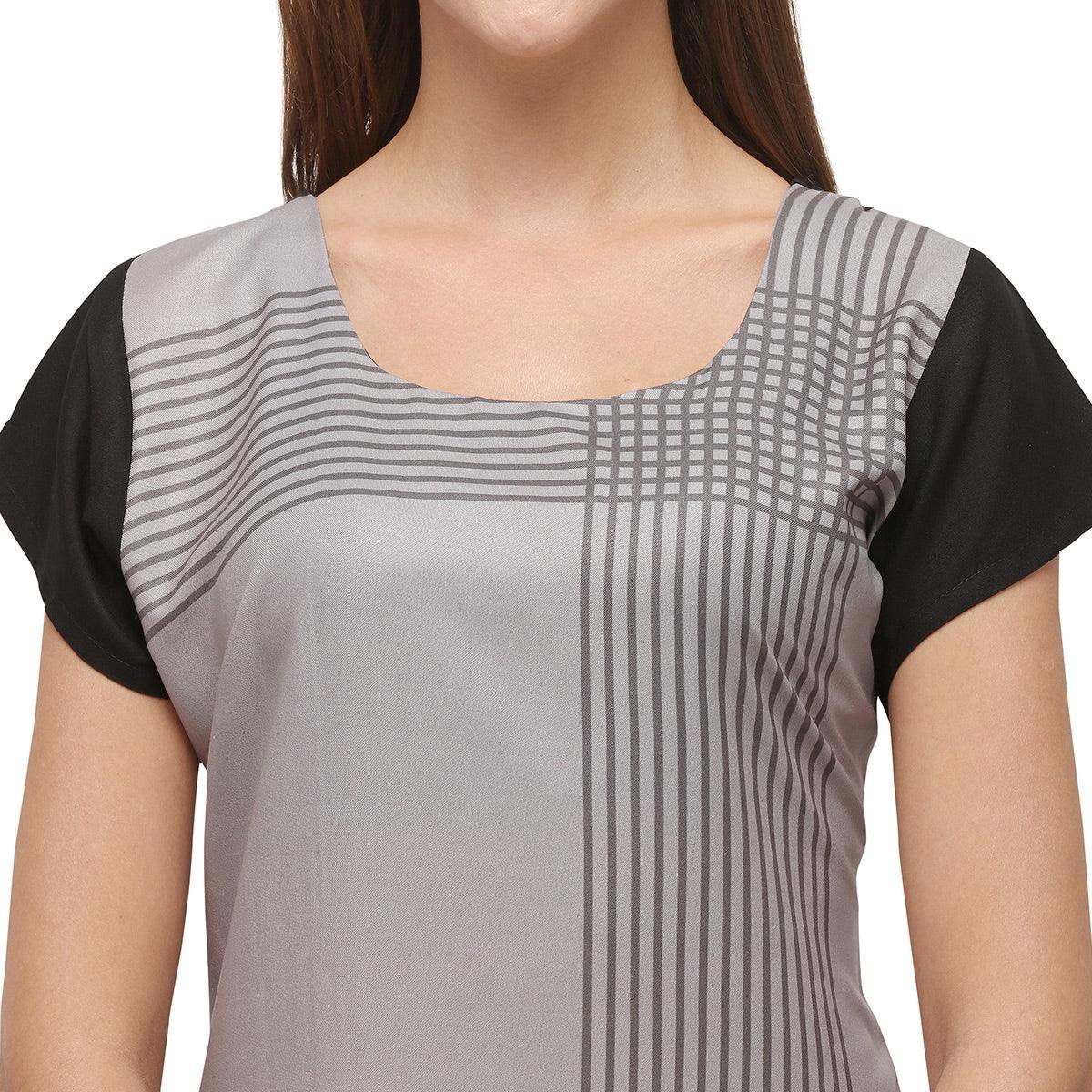 Peachmode Seller Lovely Grey Coloured Digital Printed Casual Wear Kurti - view 2