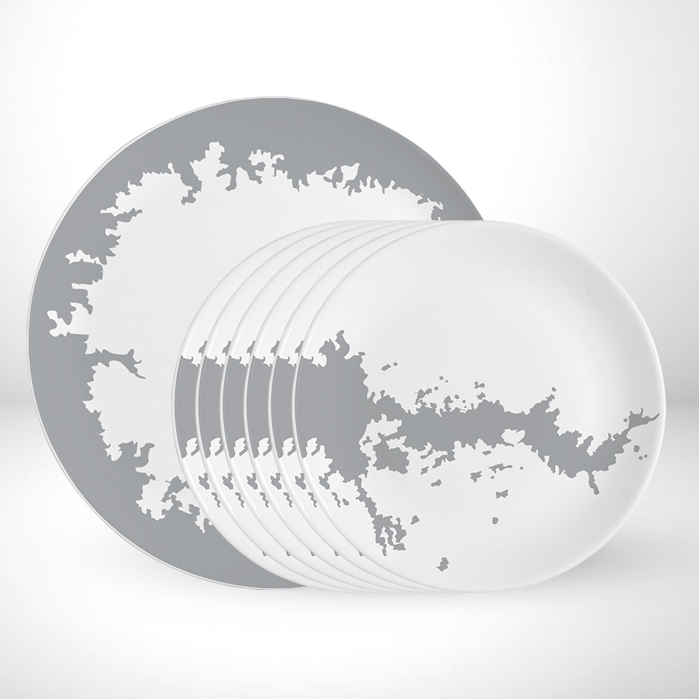 My Borosil Larah by Borosil Silver Luna Platter Set