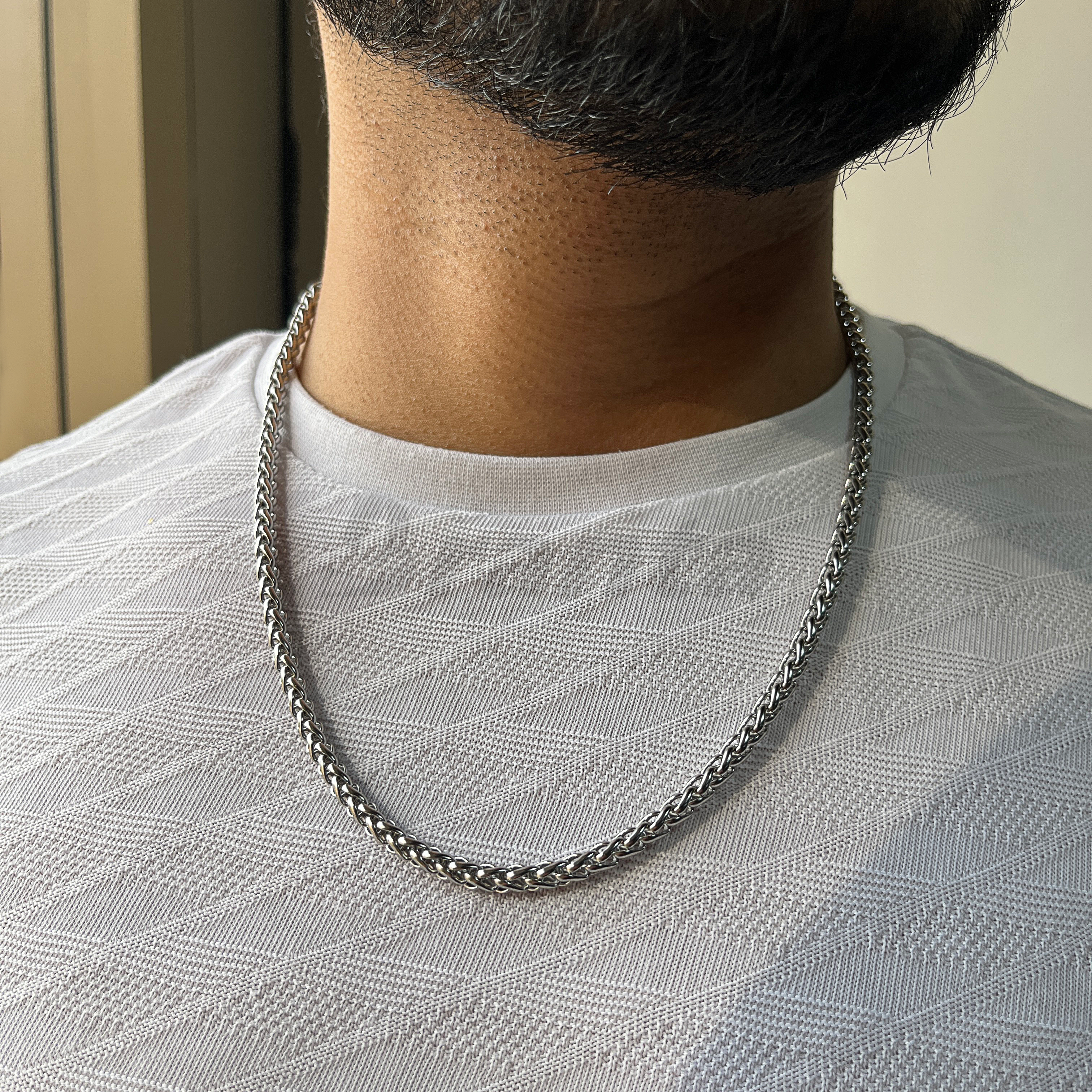 Branta Stainless Steel Twisted Necklace Chain for Men (21.5 Inch) - view 2