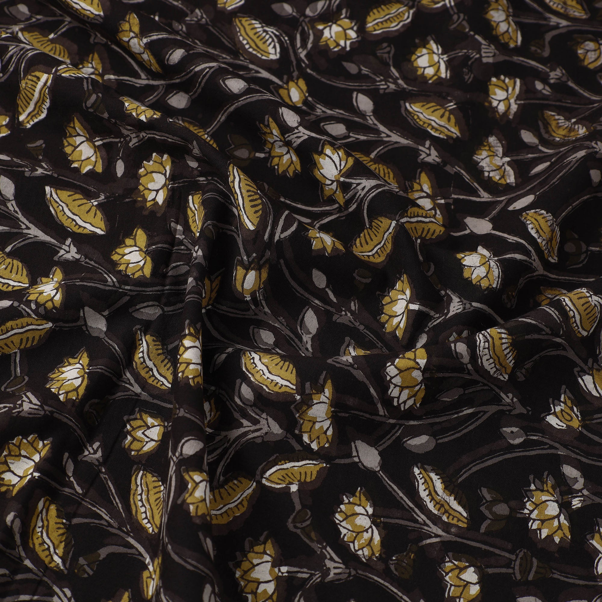 HAVELI CHRONICLES Black - Block Printed Cotton Jahota Fabric 26 - view 3